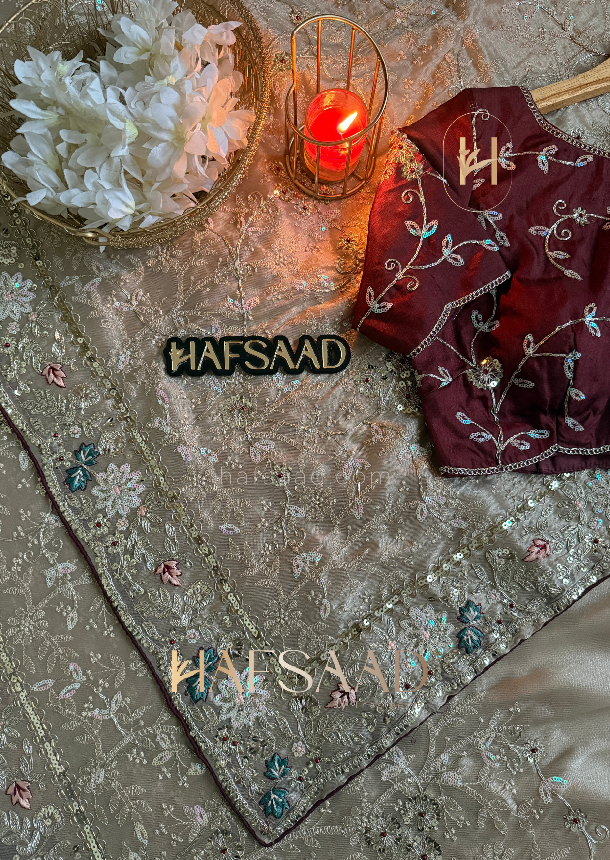 Hidaya - Soft tissue saree (Beige)