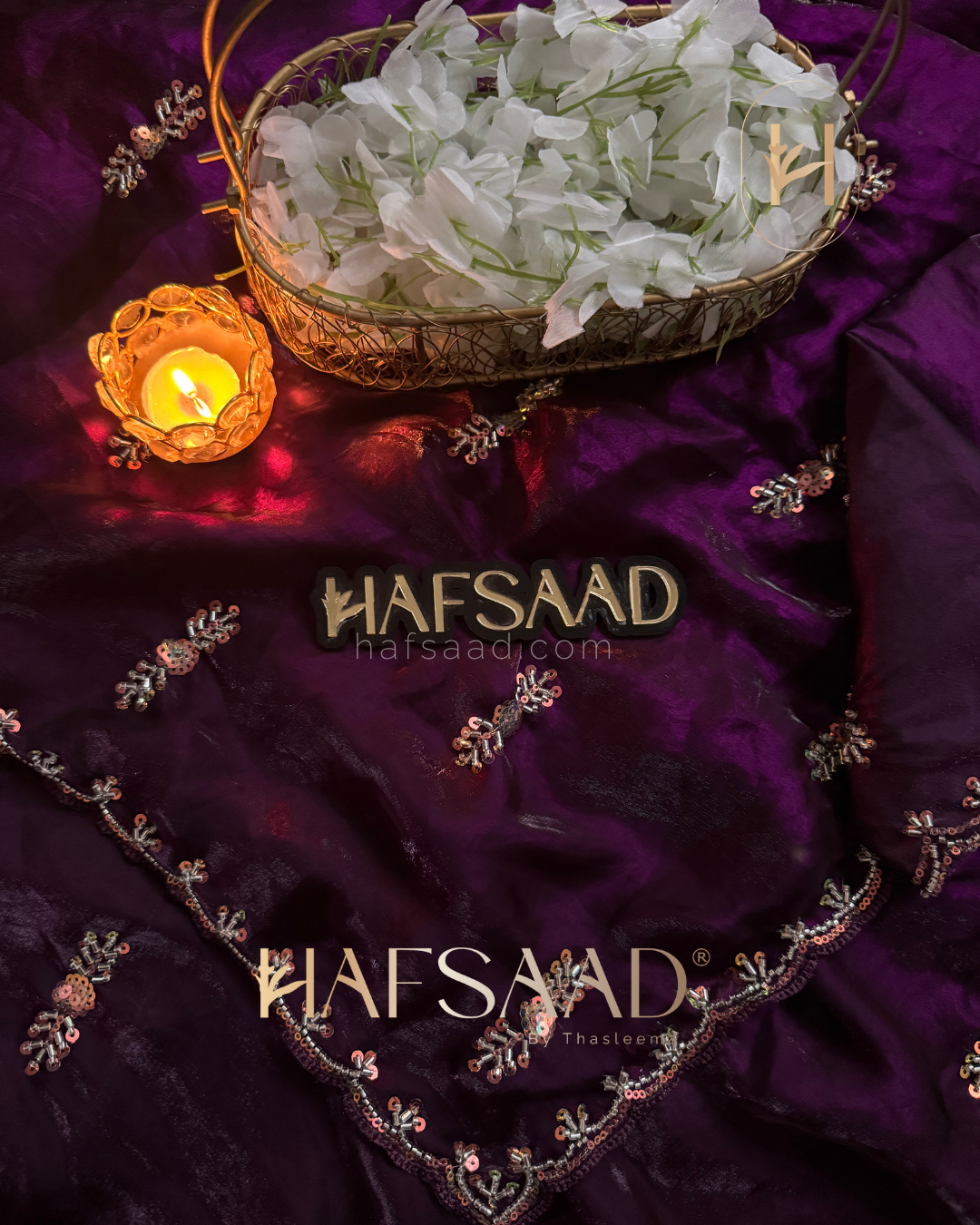 Huda - Stardust Satin Saree