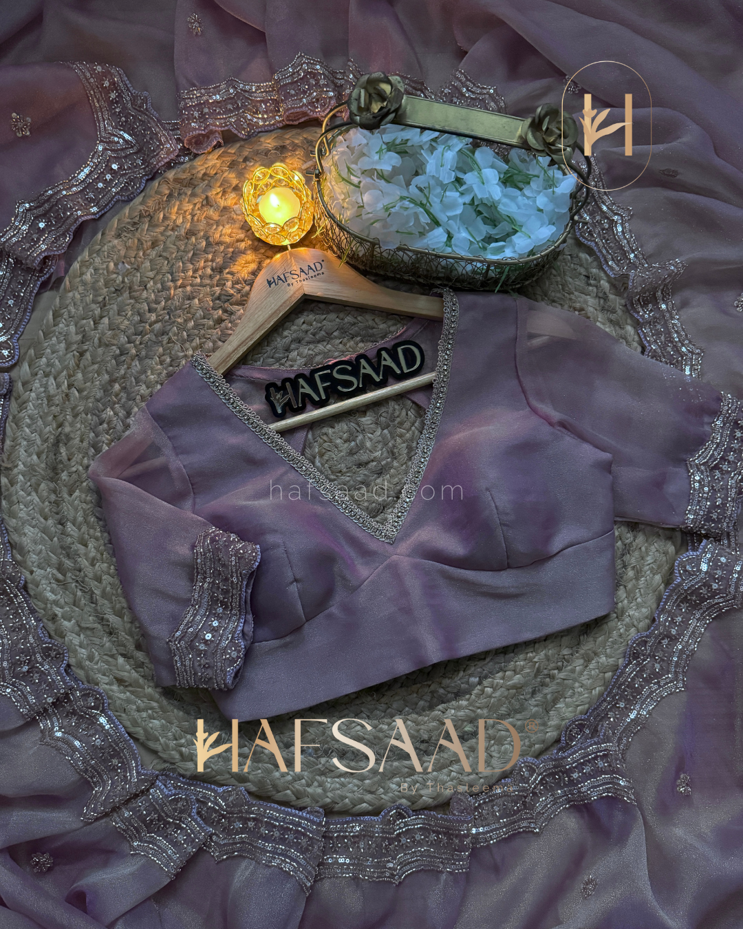 Shamrun - Soft tissue saree (Lavender)