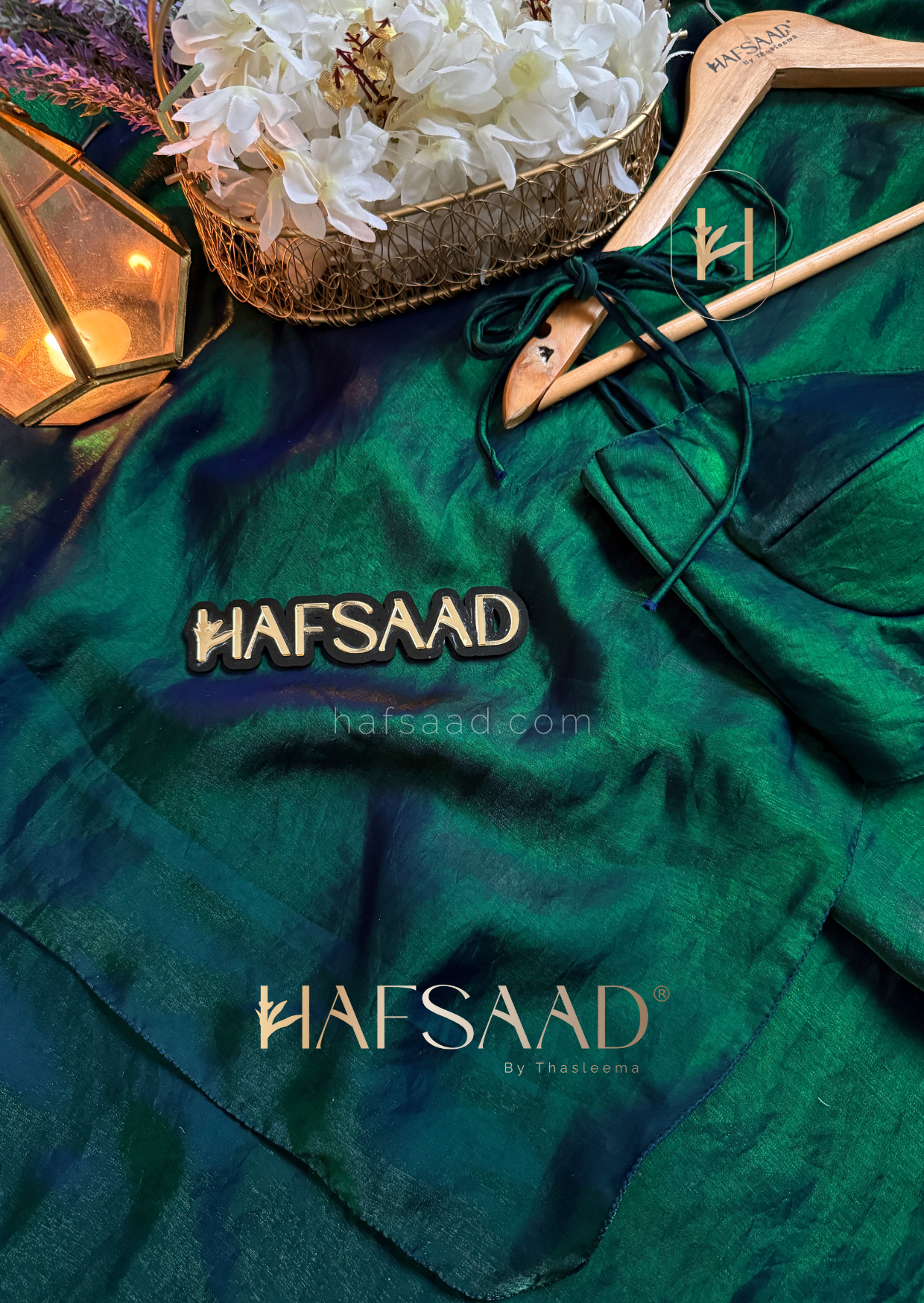 Sinful - Stardust satin saree (Emerald waves)
