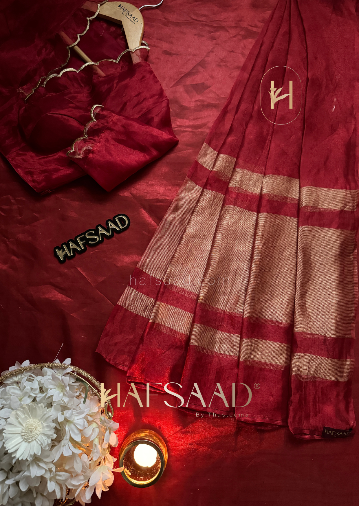 Bhavana - Pure tissue silk saree (Red)
