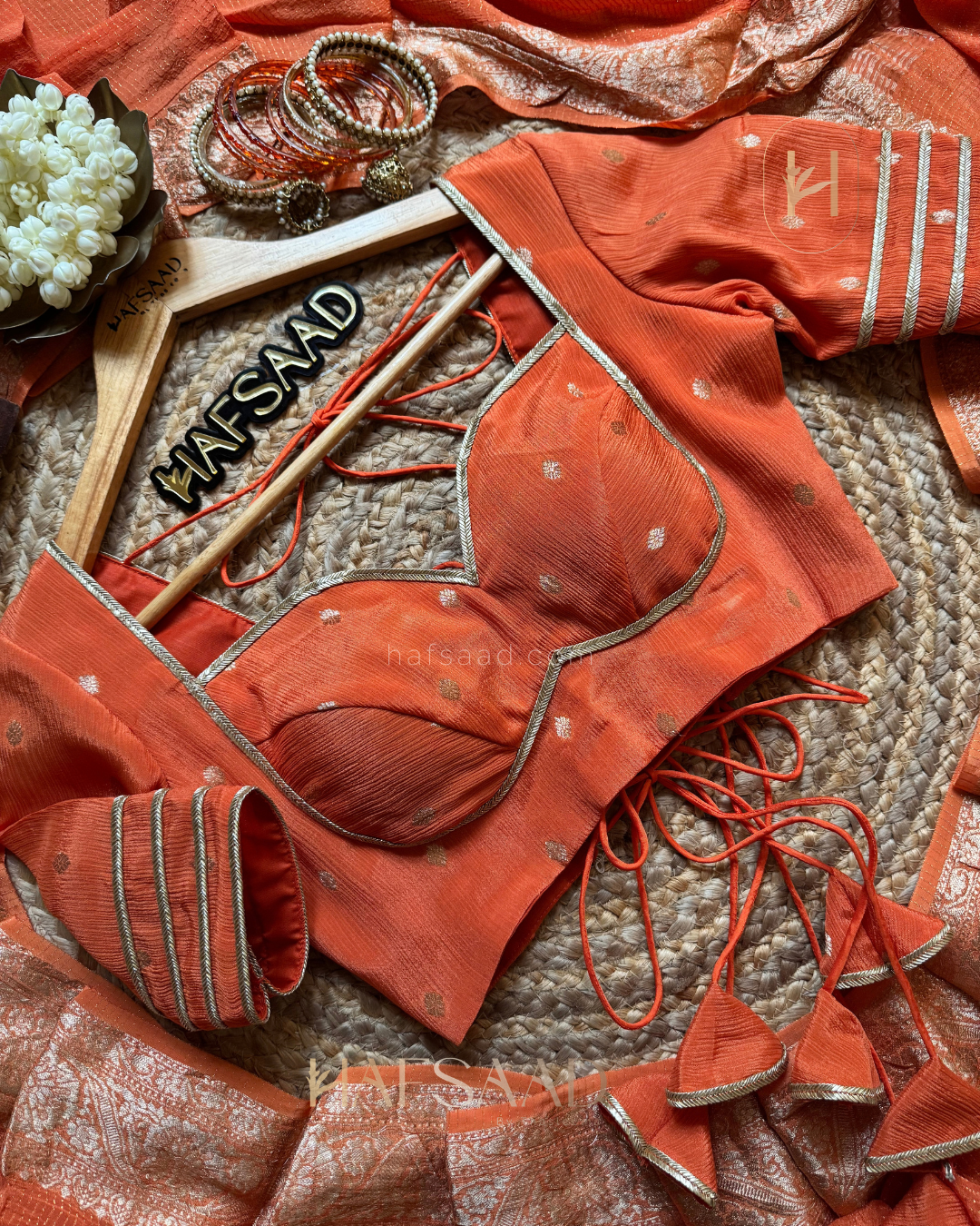 Rohini- semi silk saree (Orange)