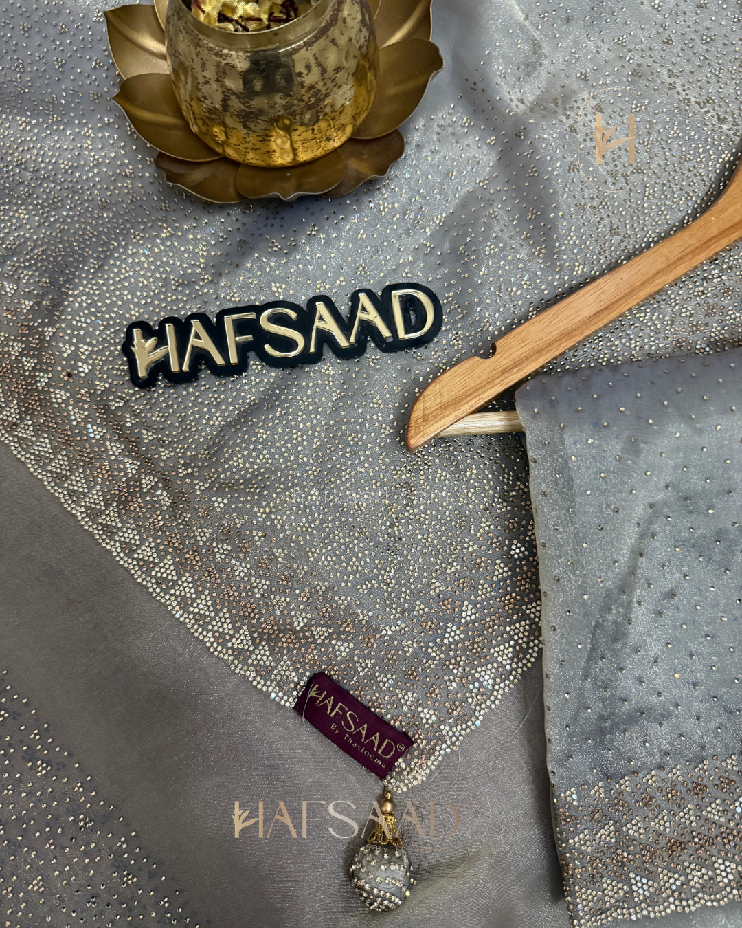 Fidha- Designer saree(pastel grey)