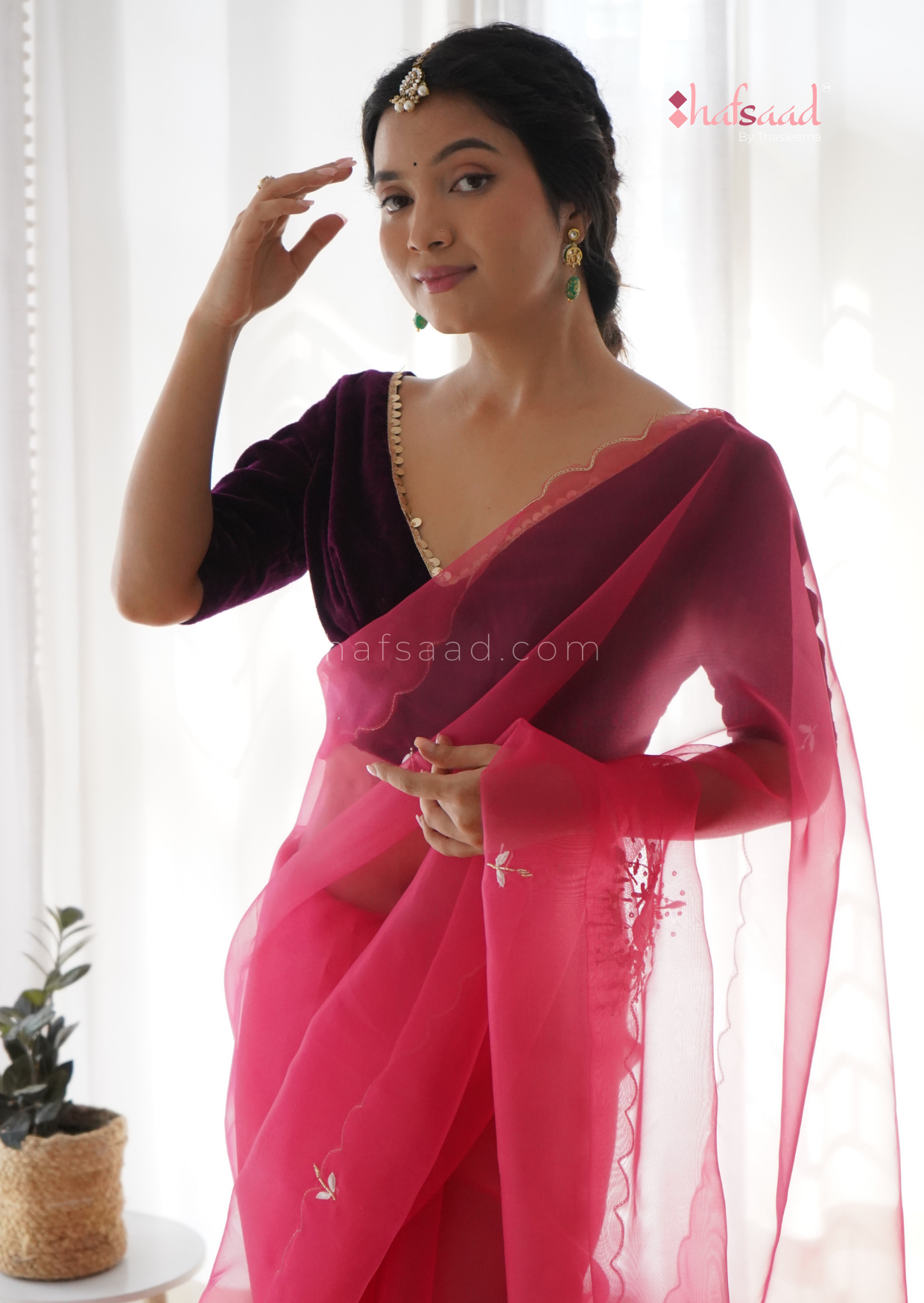 Rooh Afsa- chikankari handwork organza