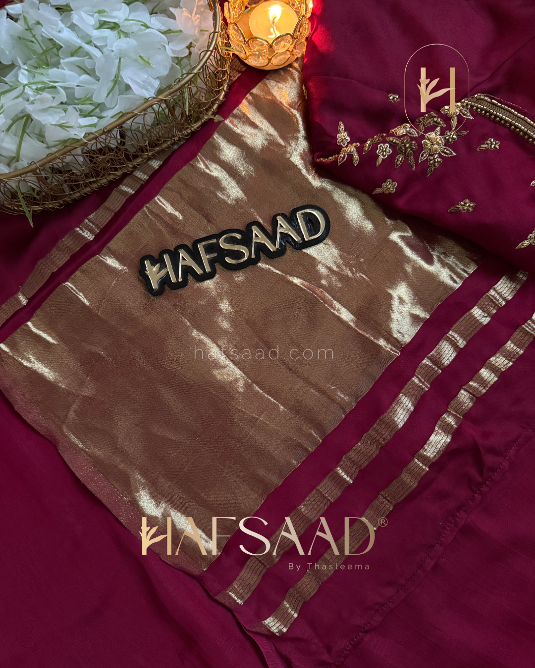 Sindhu Handwork - Premium gajri silk saree