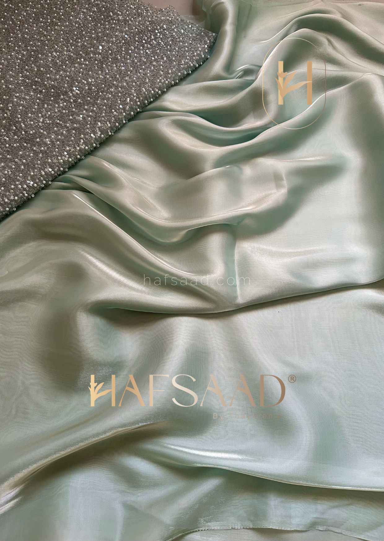 Medusa- Designer satin organza saree (Tiffany)
