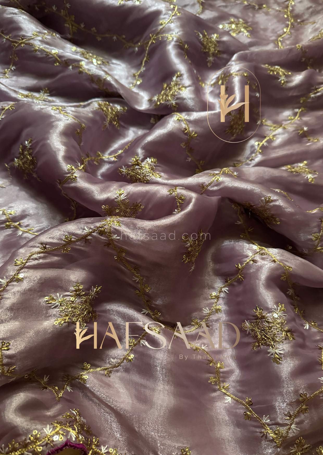 Gulabi- Satin organza saree (Purple)