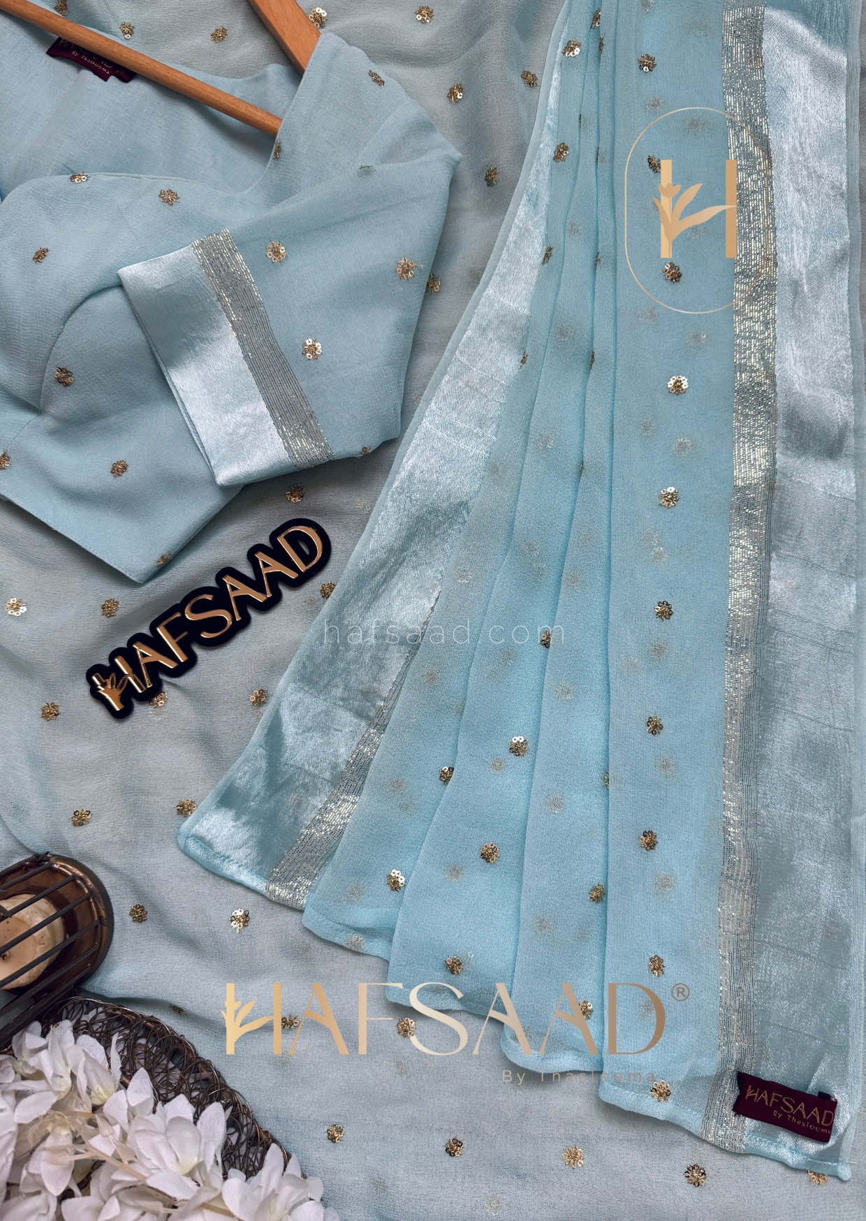 Mira- pure viscose saree (Sky blue)