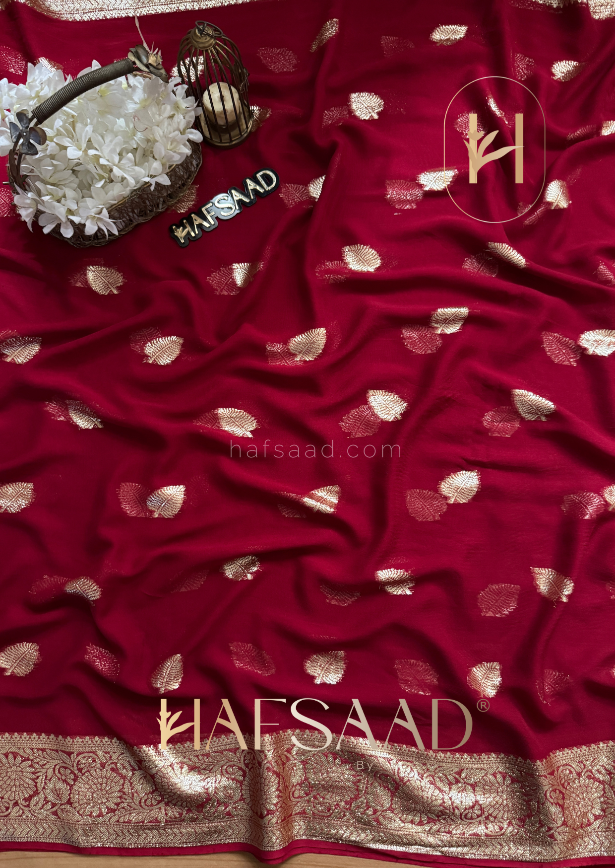 Geetu -Pure viscose saree (Red)