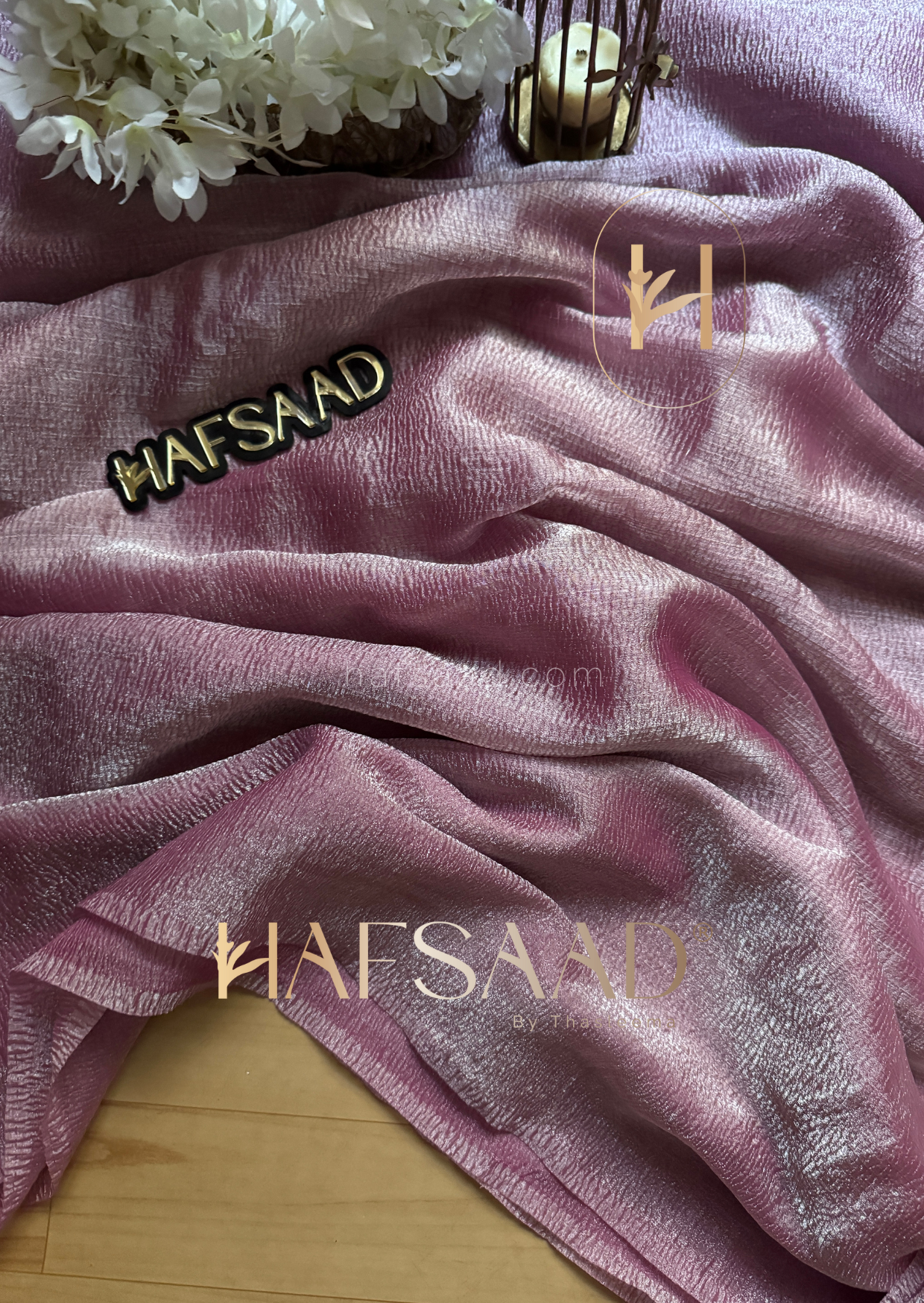 Hasini-Crushed tissue saree (Onion pink)