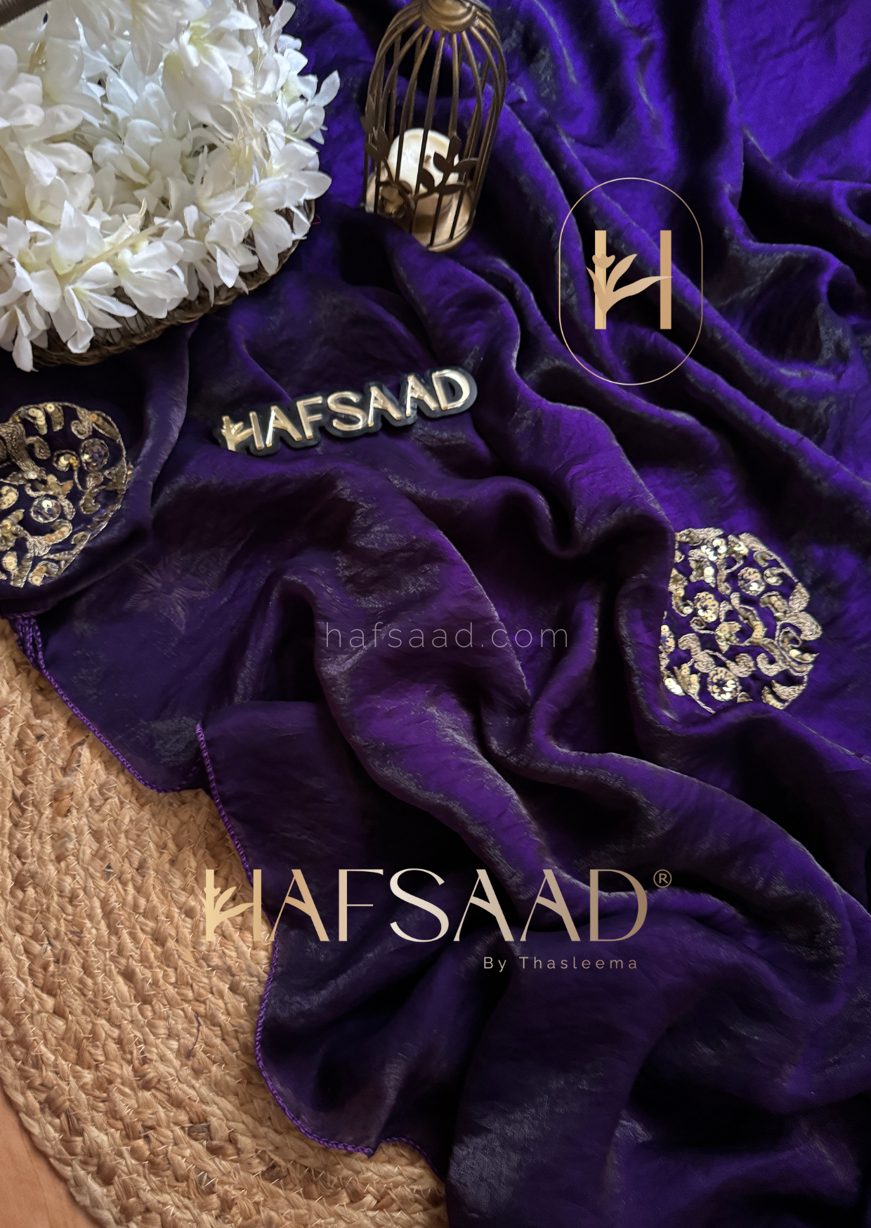 Scandalous- Stardust satin saree (Purple)