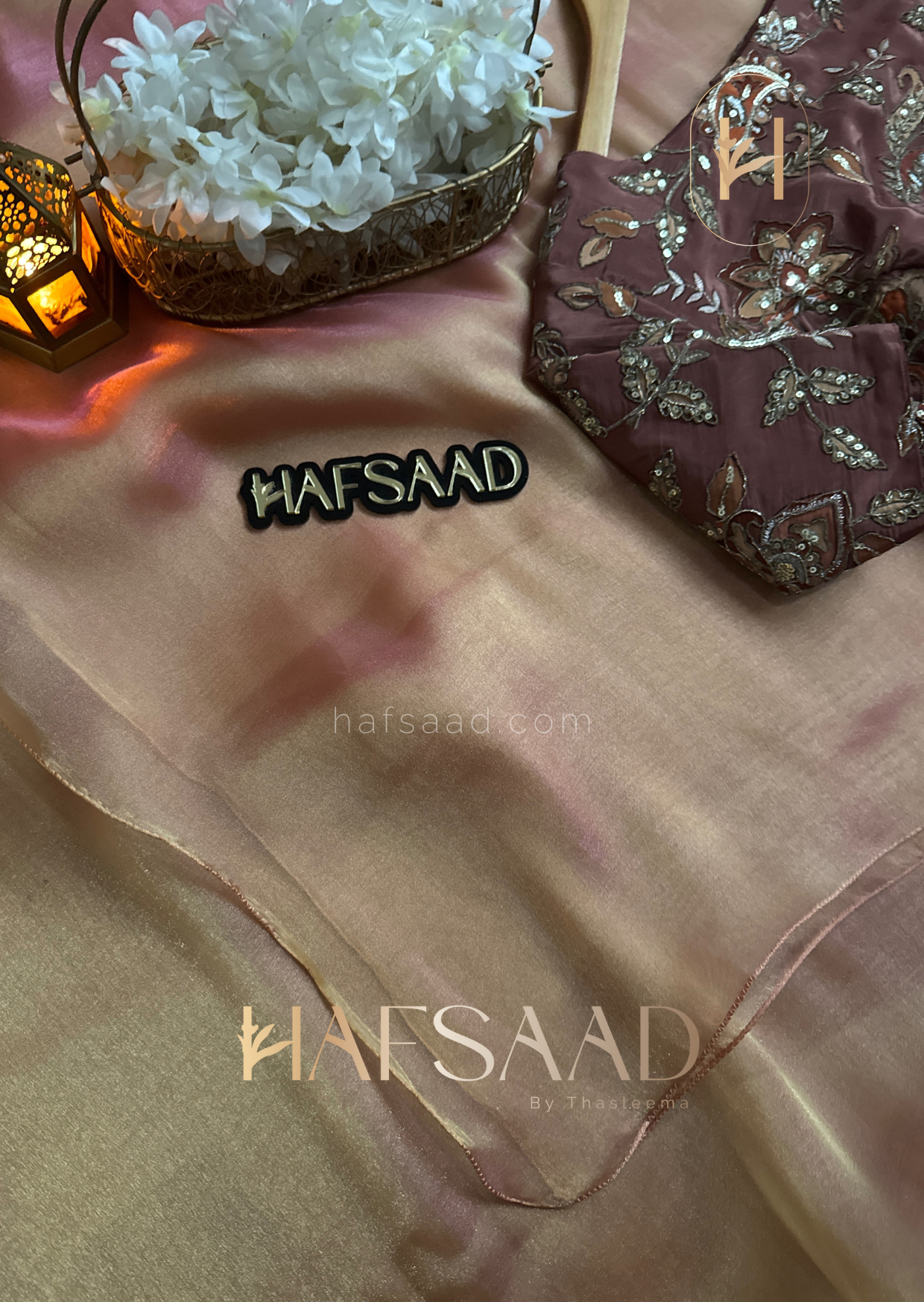 Anya - Soft tissue saree (Ice pink)