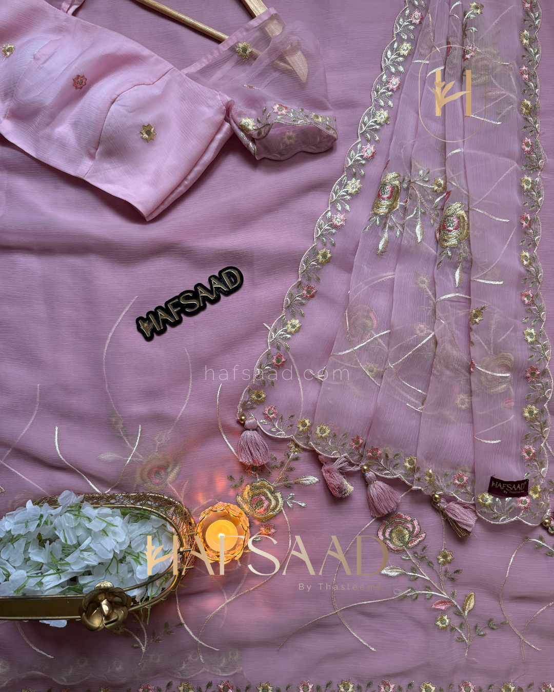 Anila -Chiffon organza saree (Lavender)