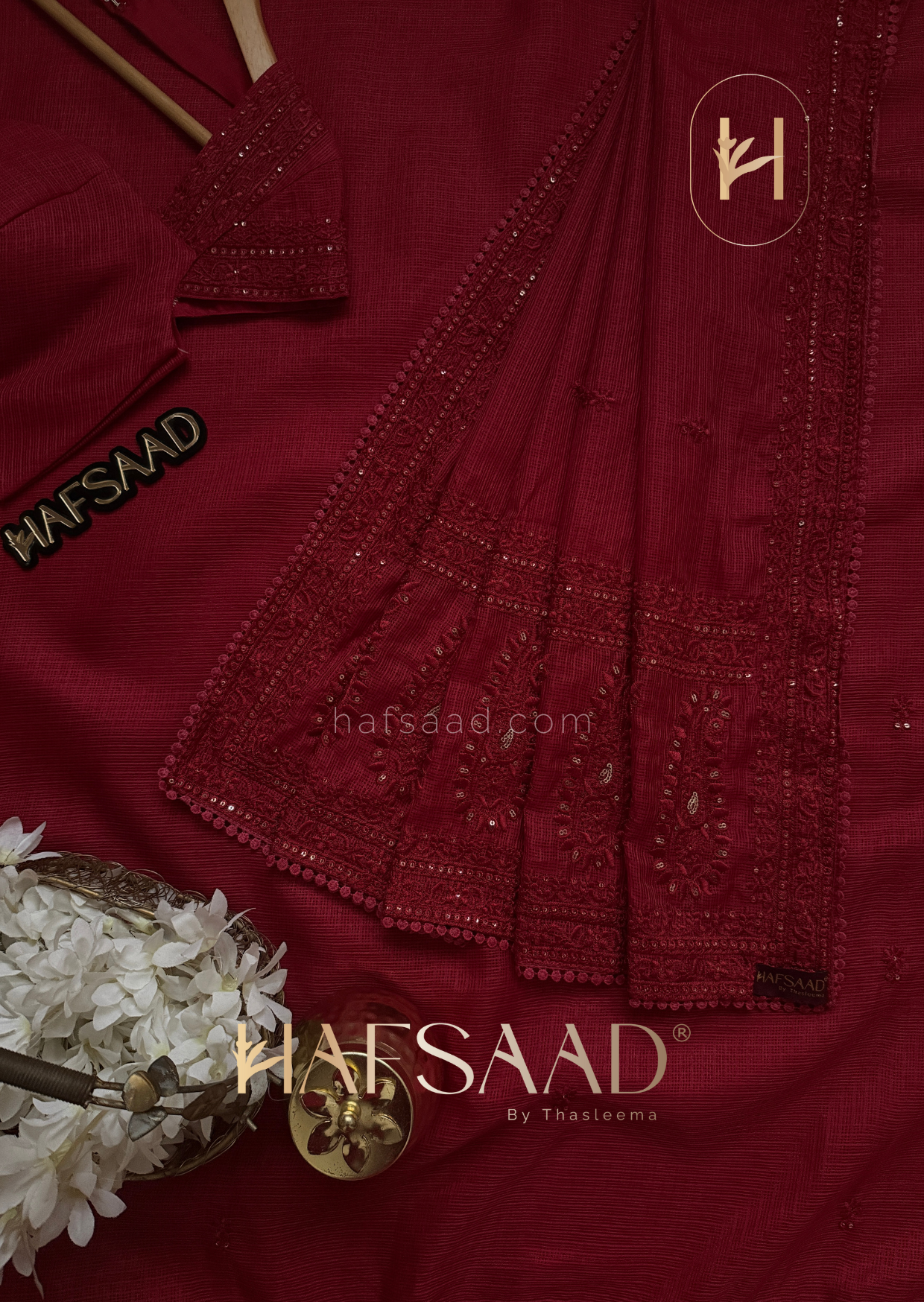 Scarlet - Embroidered Saree