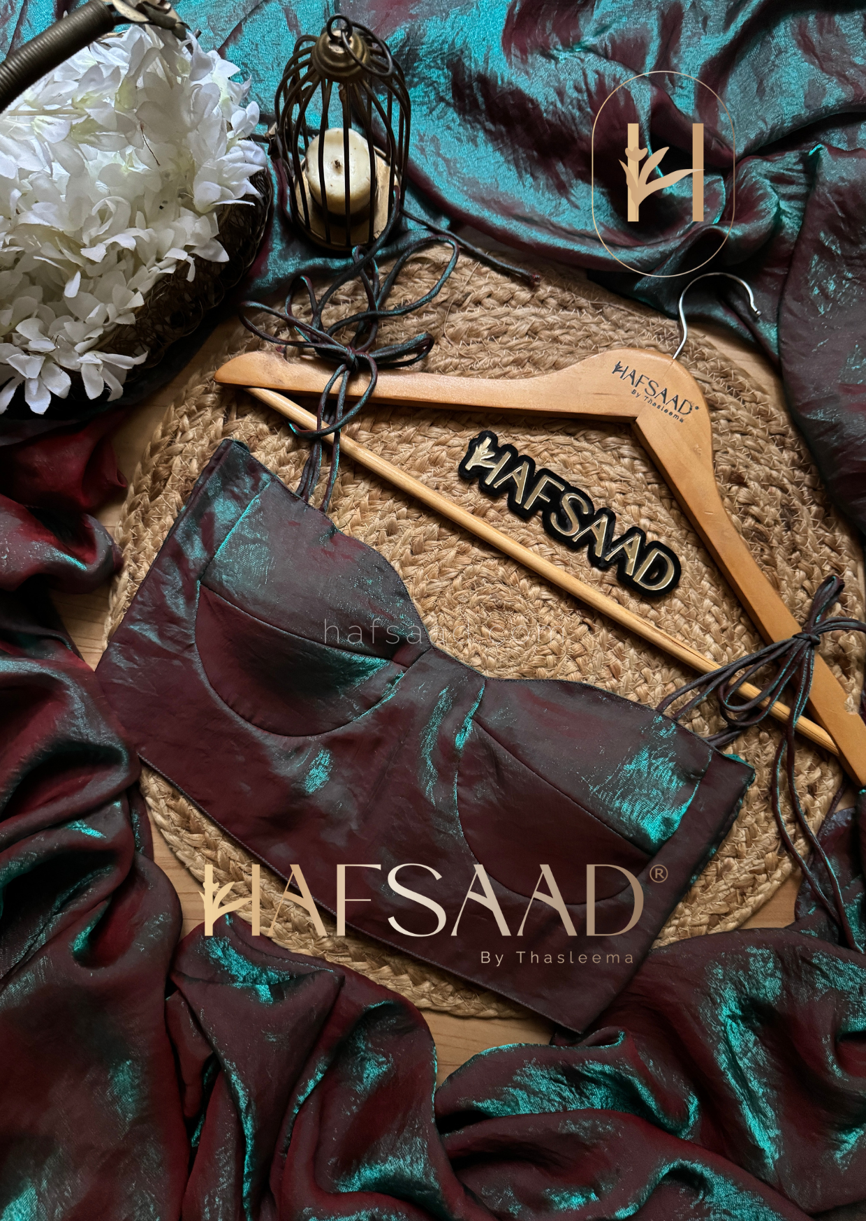 Sinful - Stardust satin saree (Fierce Peacock)