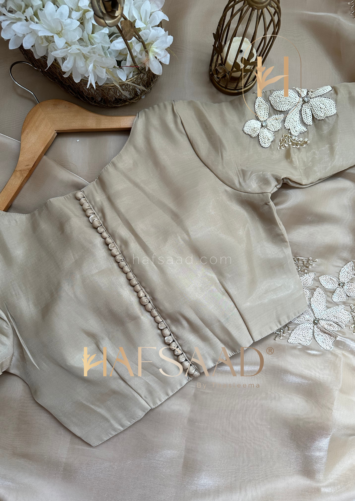 Nina- Handwork satin organza saree