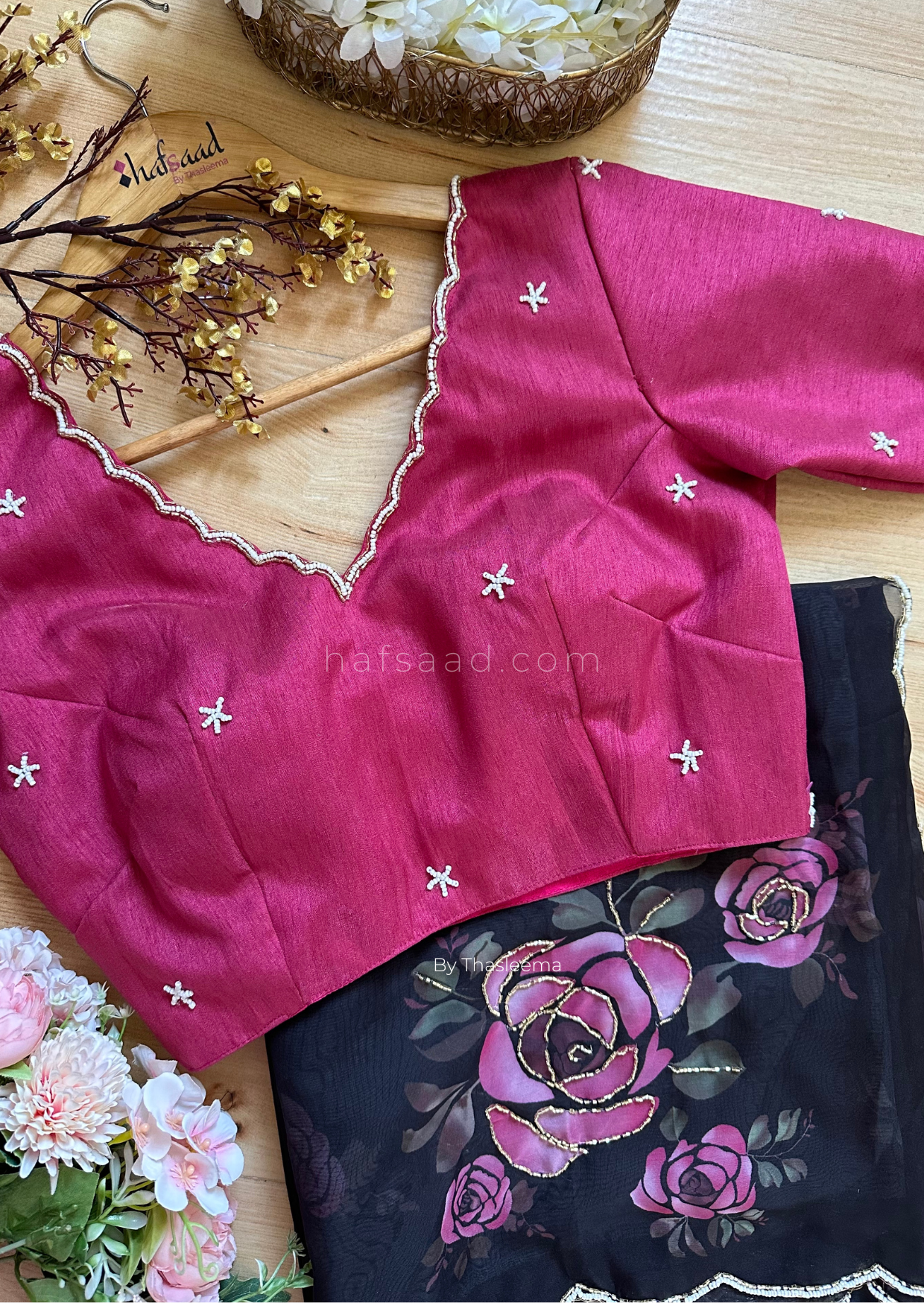 Hima- Handwork chiffon silk saree