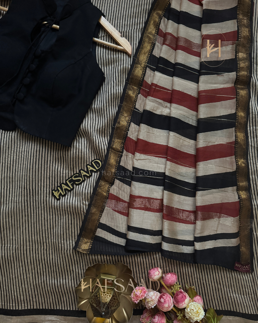 Pramila- Pure Maheswari Silk (Vintage stripes)