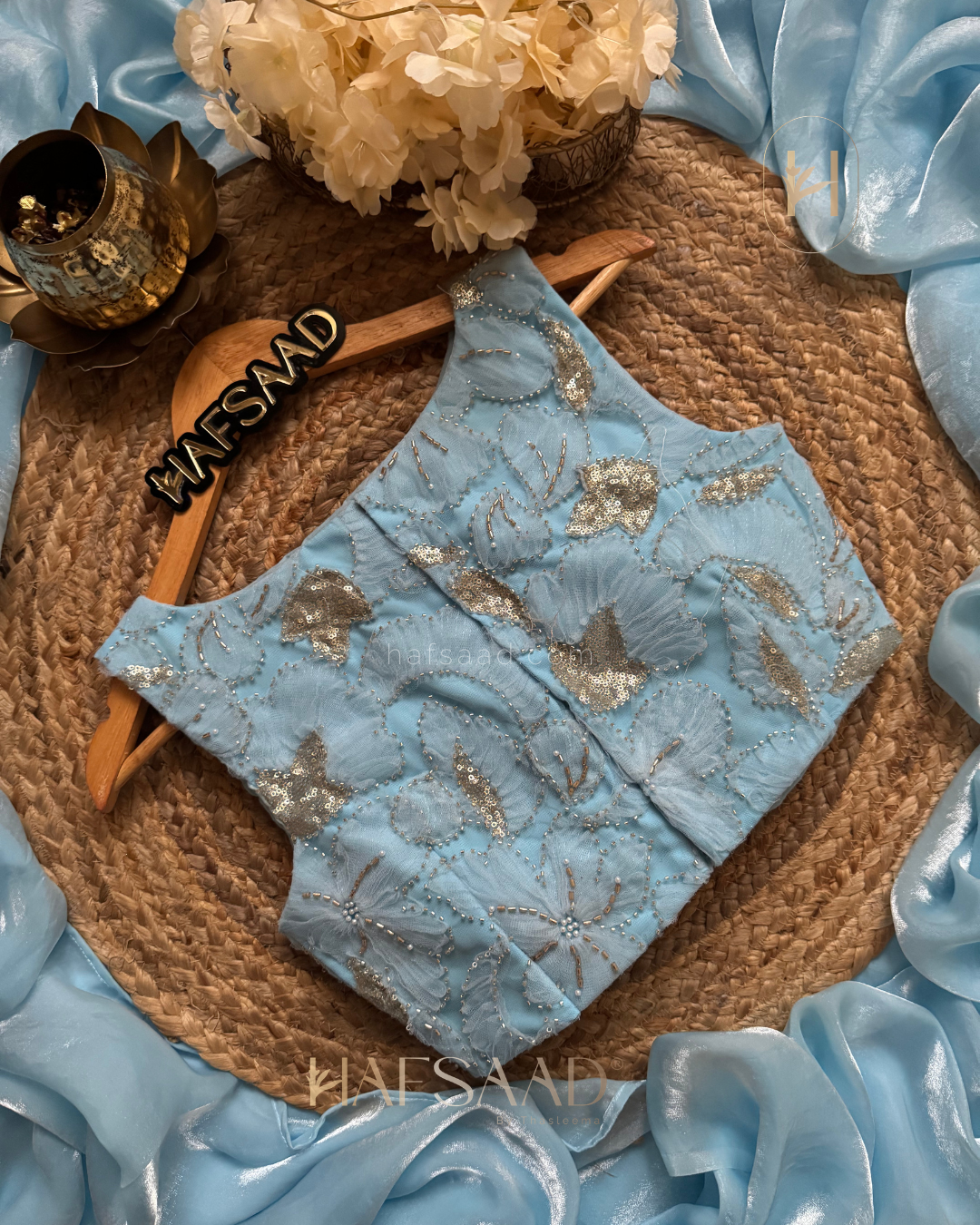 Cassie Bling - Space silk saree (blue)