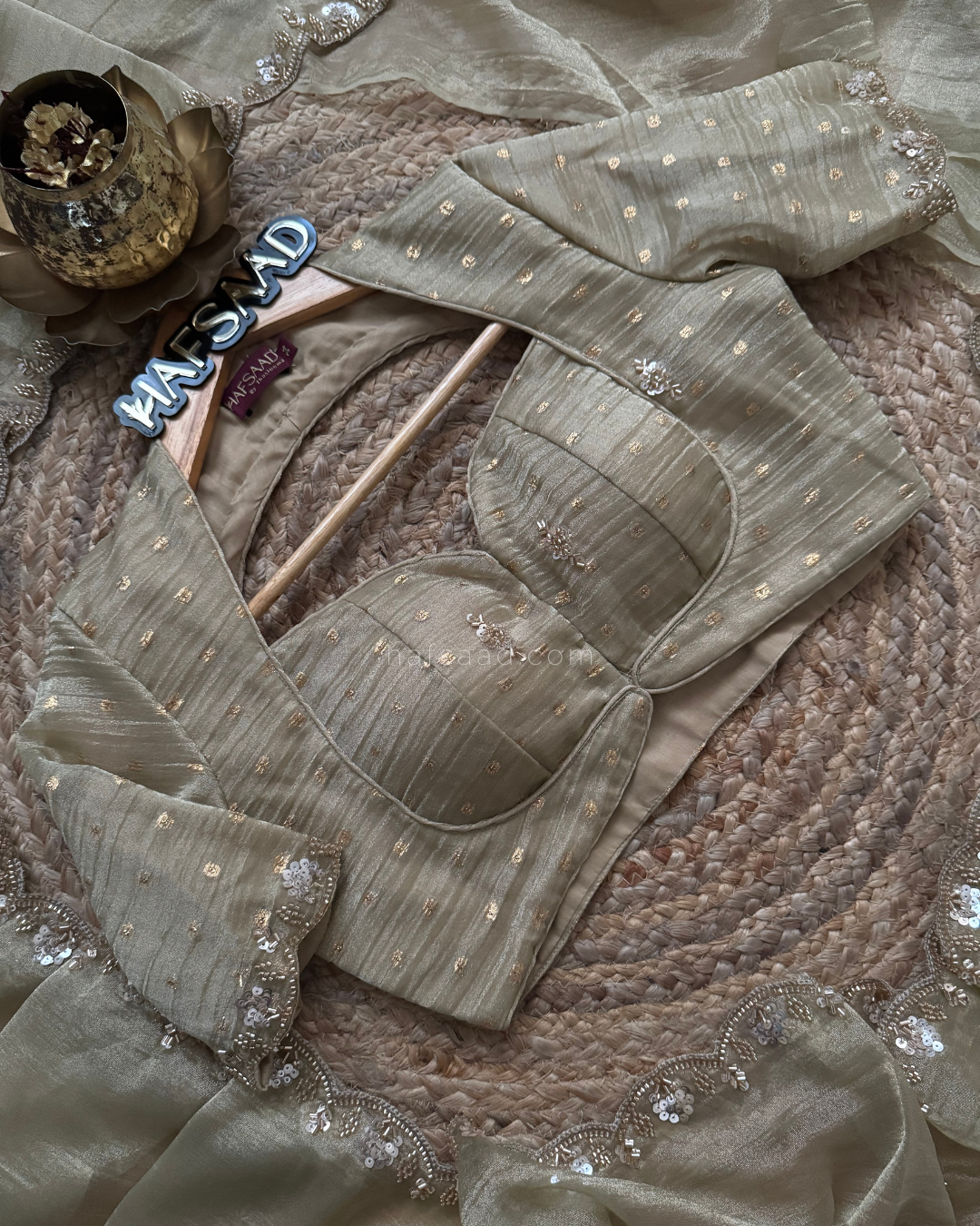Mithul- soft tissue saree (Gold)