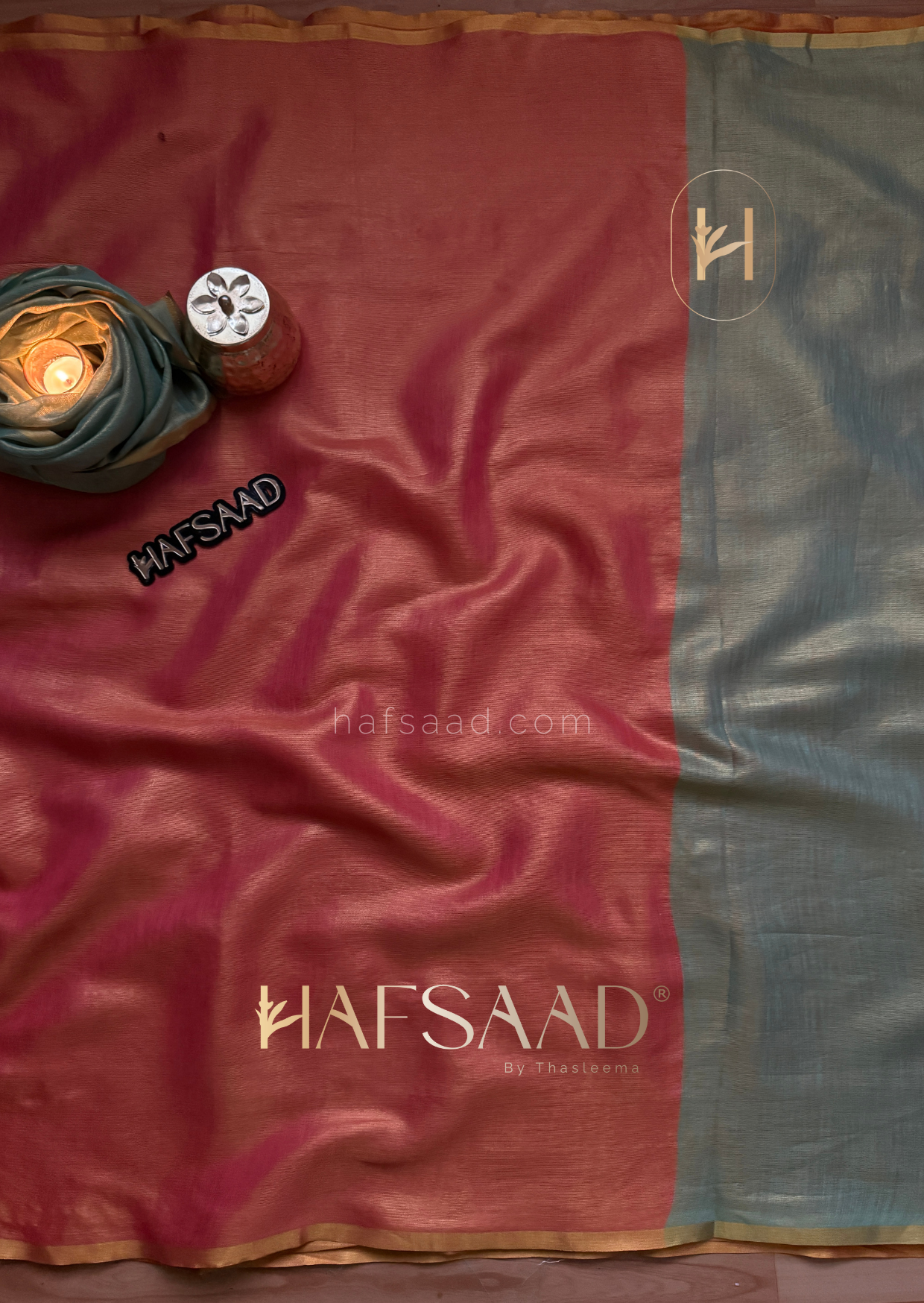 Pragati - Soft tissue silk saree (Coral)