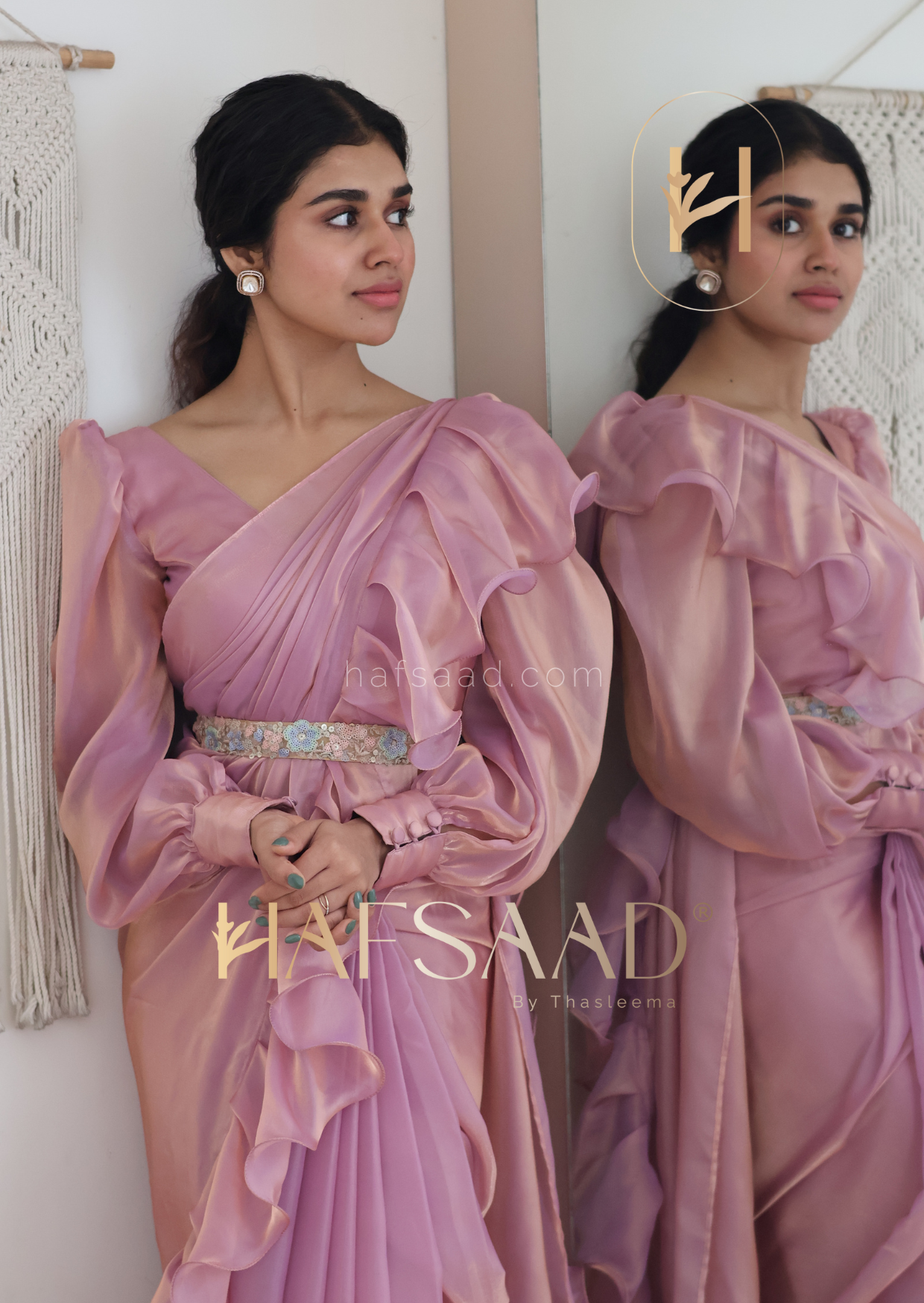 Anastasia Ruffle- Satin organza saree