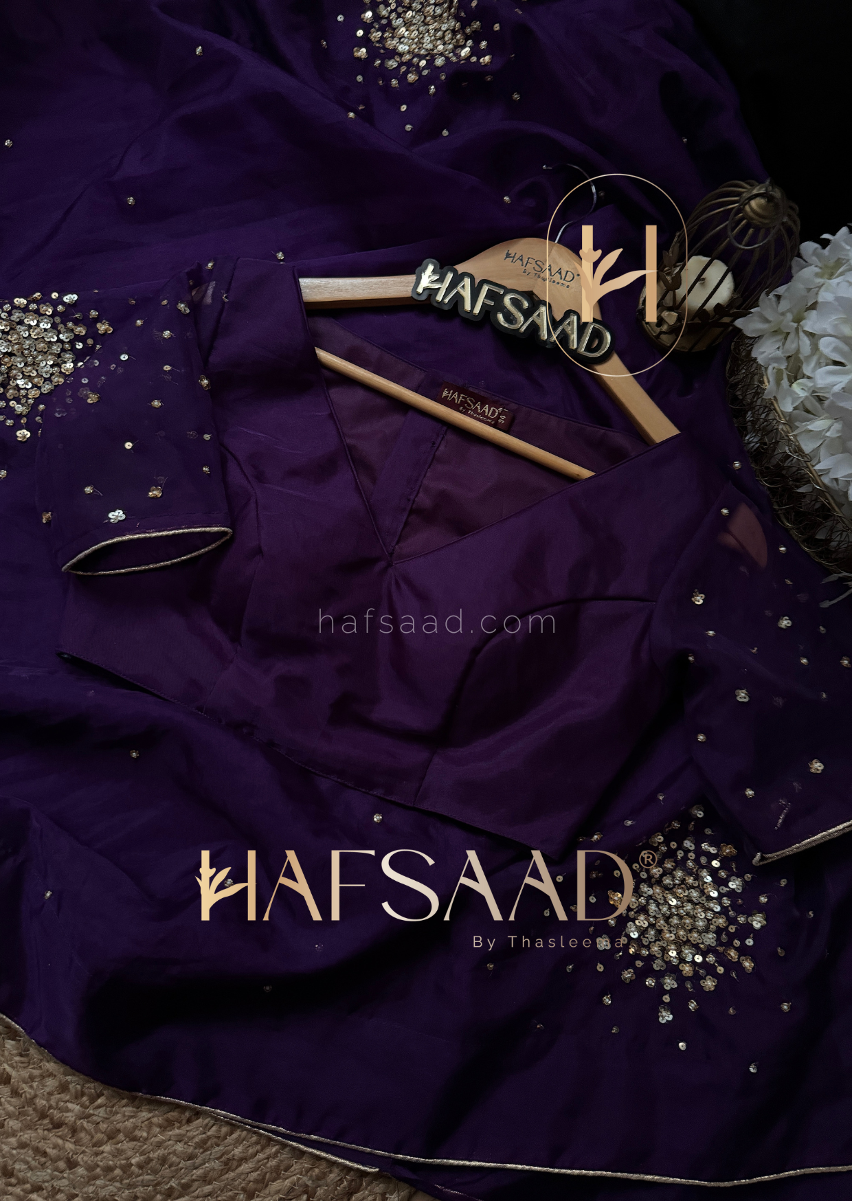 Virgo- Pure viscose organza saree (Purple)