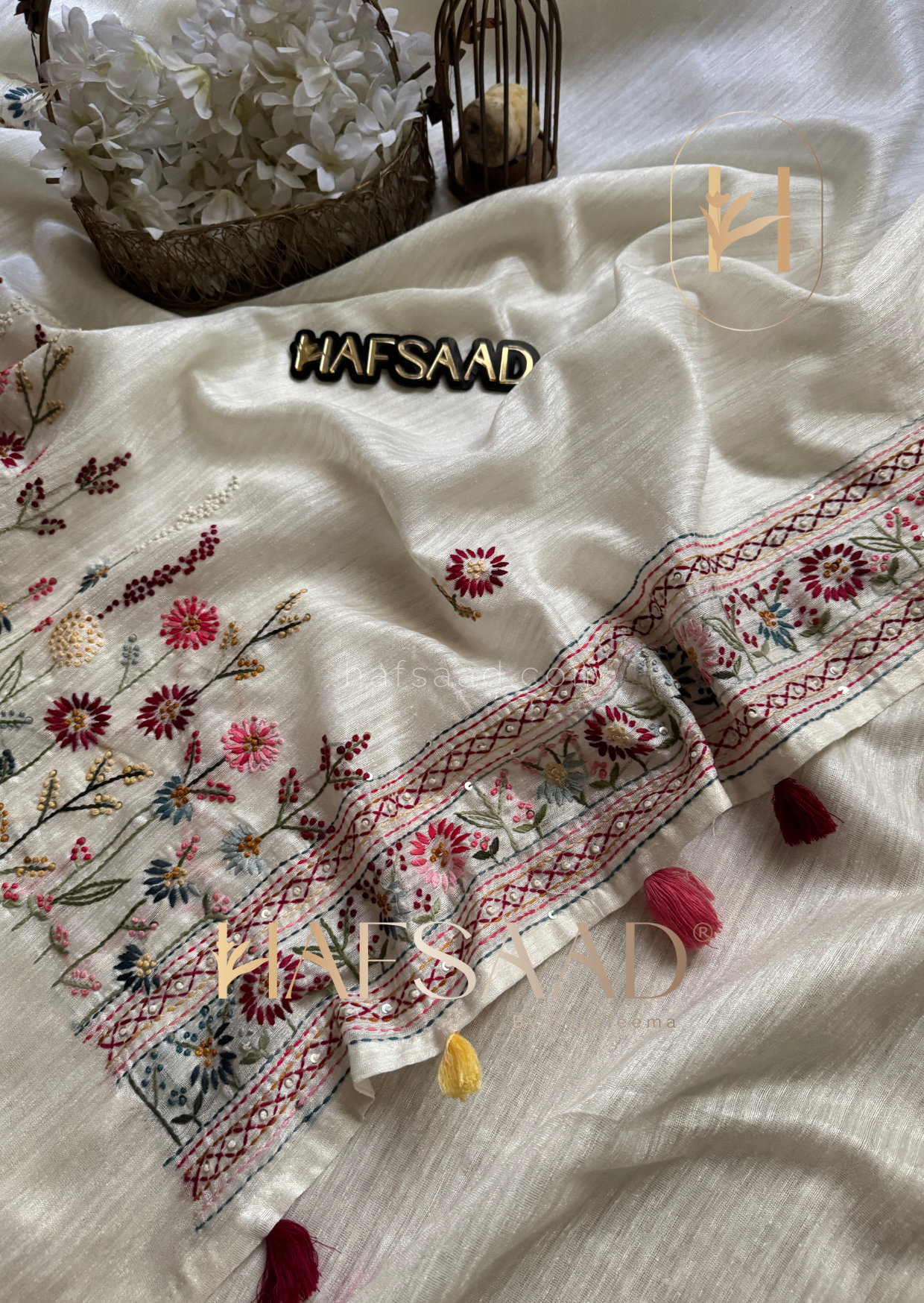 Noorin - Soft tussar linen saree