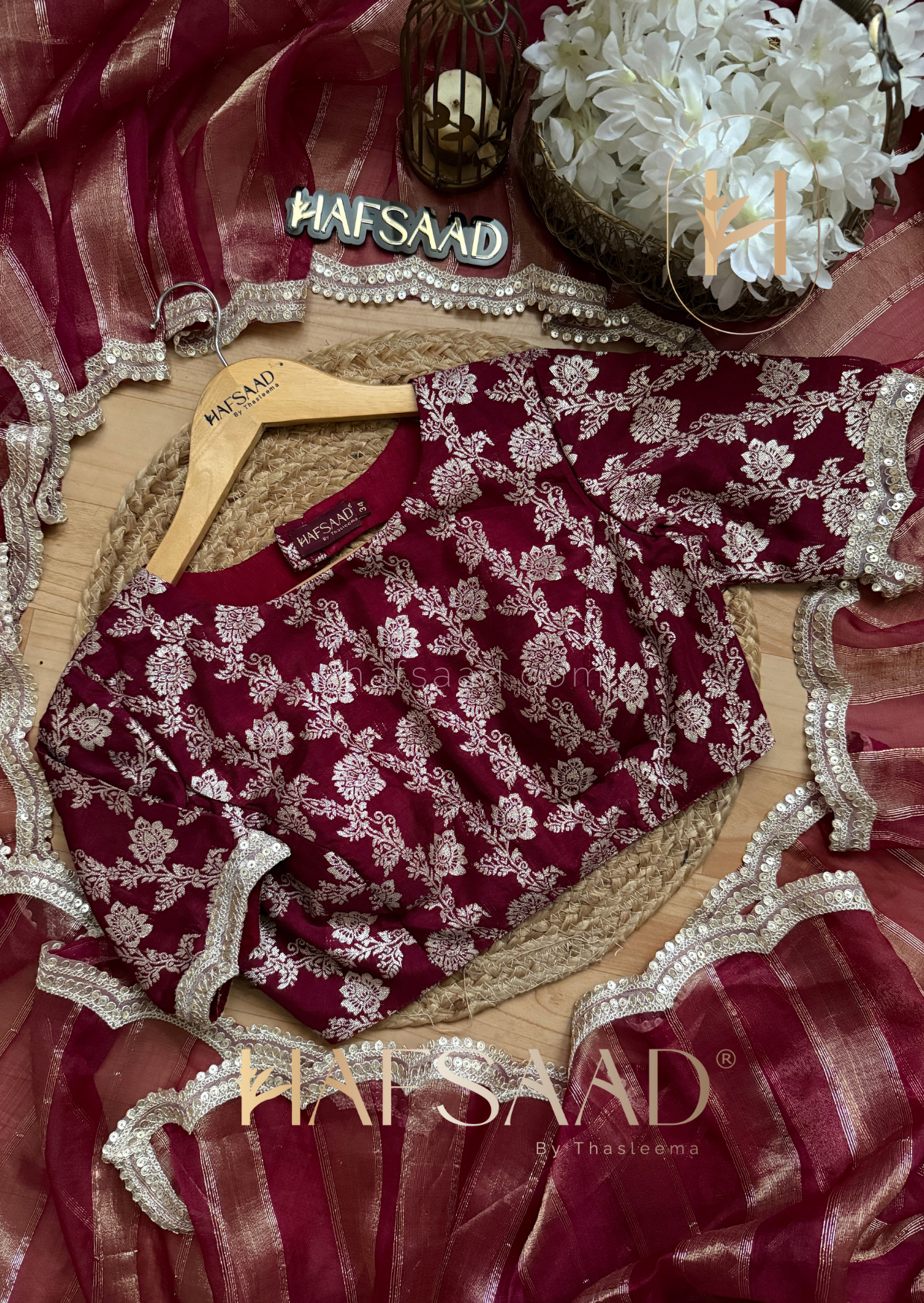 Neha - Soft tissue saree (Maroon)