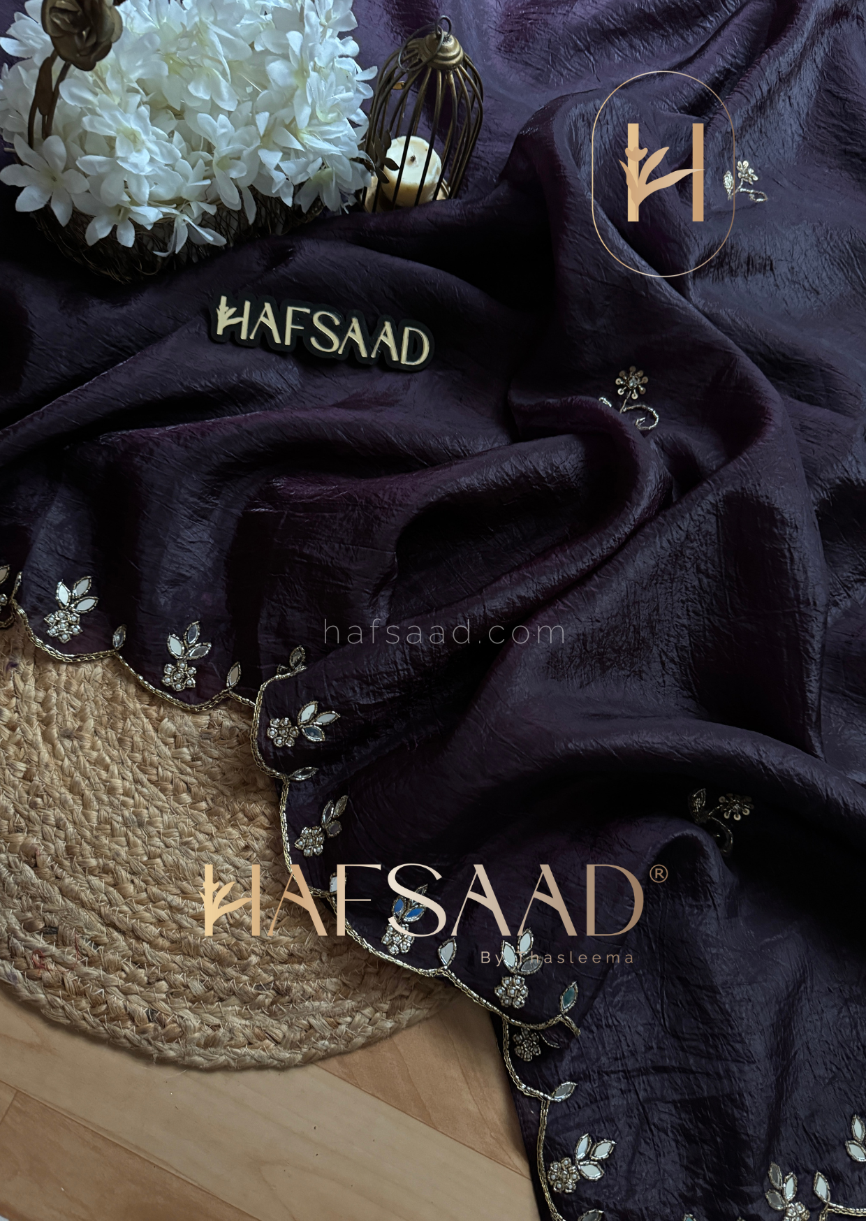 Lesha- Purplicious handwork saree