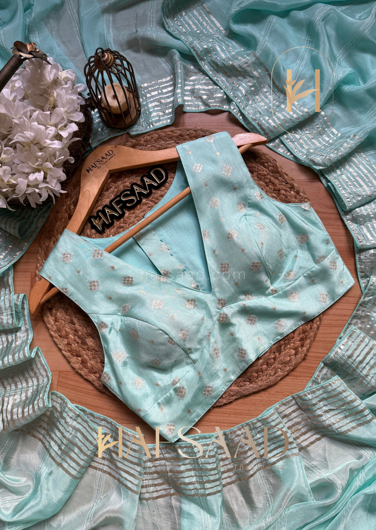 Ria - Premium blended silk saree (Blue)