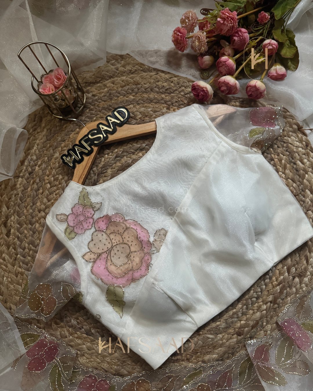 Sherlin- premium organza saree(off white)
