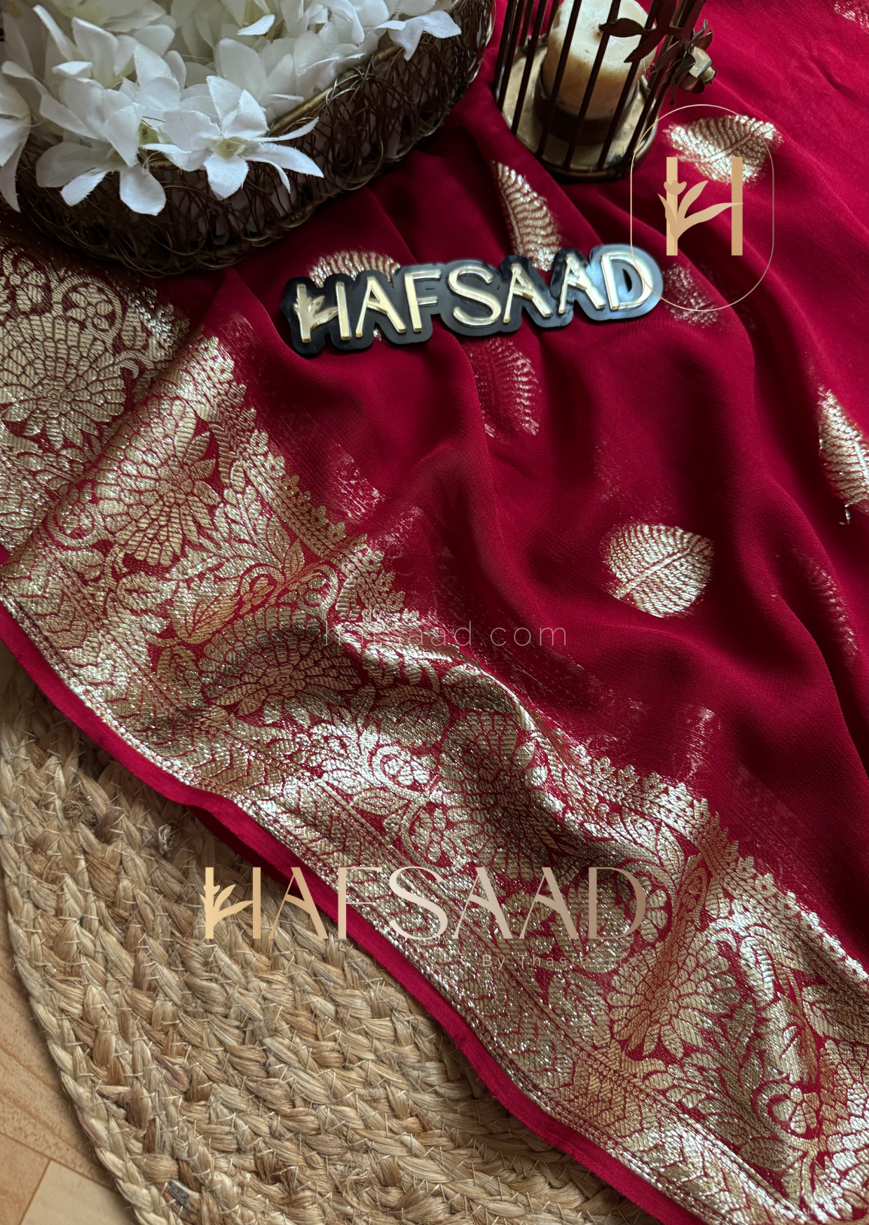 Geetu -Pure viscose saree (Red)