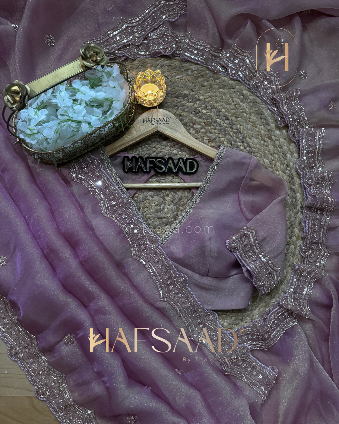 Shamrun - Soft tissue saree (Lavender)