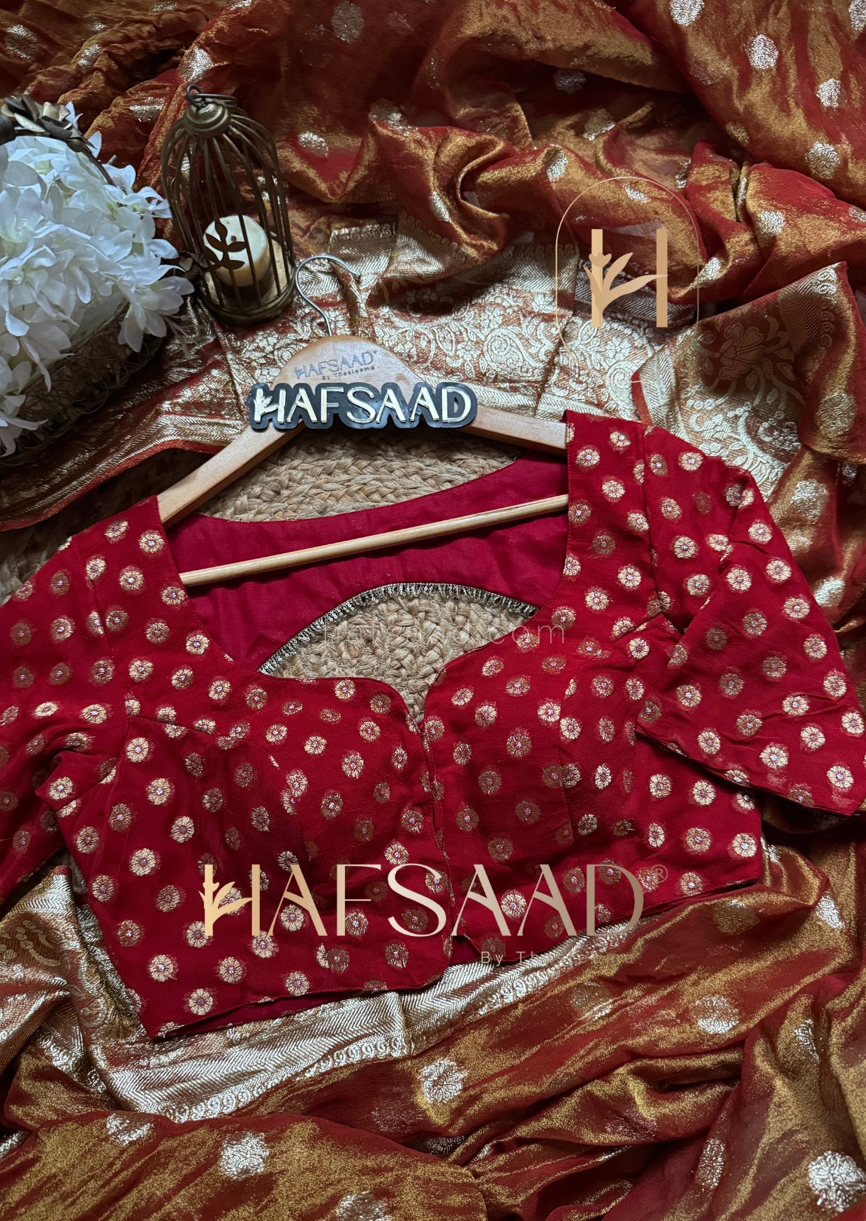 Sita - Semi tissue silk saree (Rustic Orange)