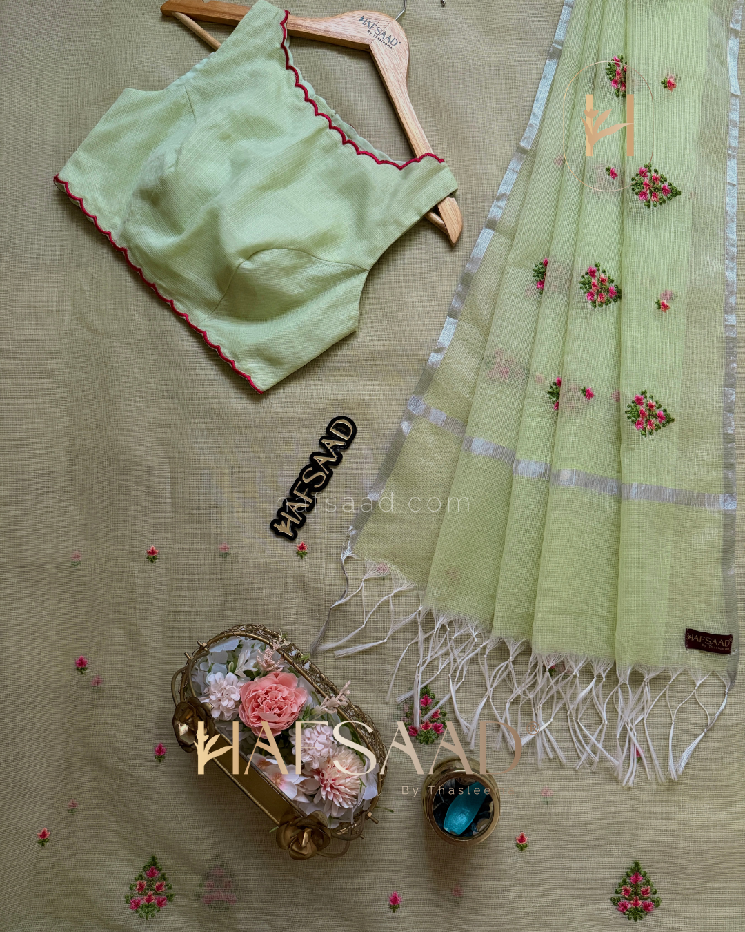 Christmas kota - Pure Kota saree (Green)