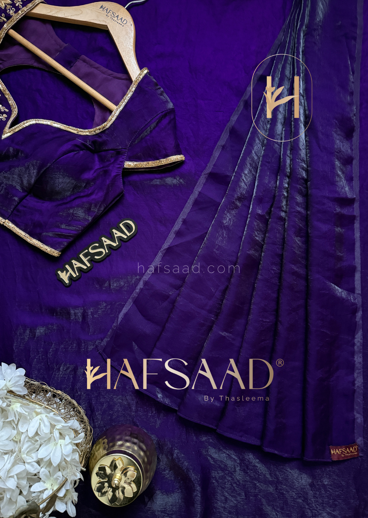 Rouge - Artisanal handwork saree (Violet)