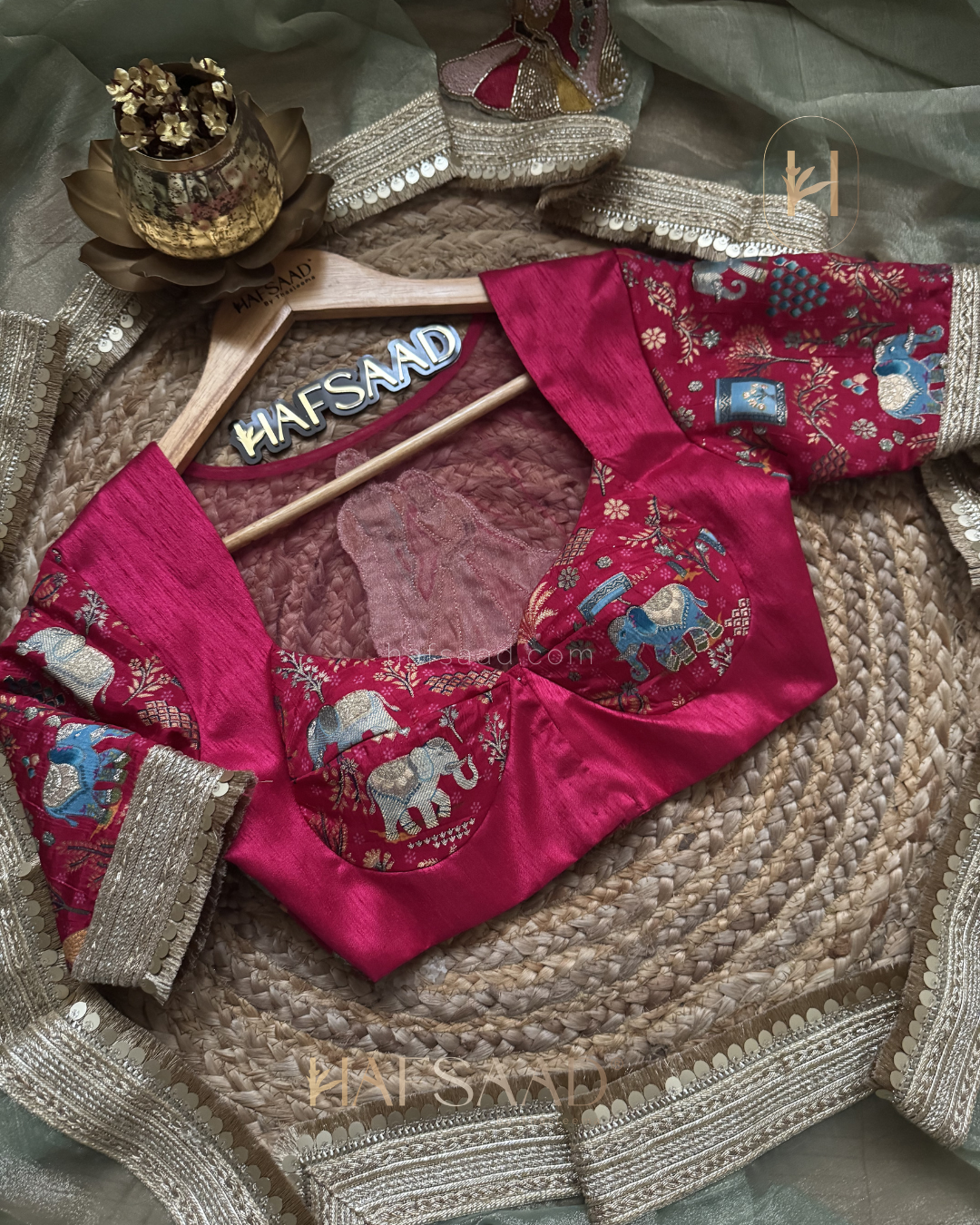 Varshini- Designer tissue saree (Green)