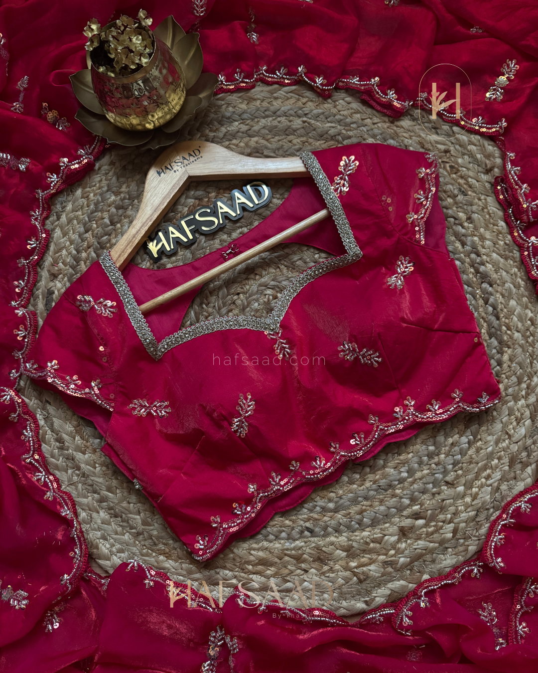 Huda - Stardust Satin Saree (Pink)