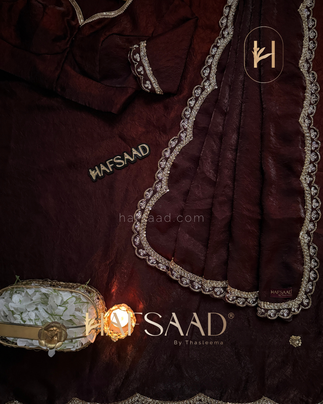 Nihal - Crushed fendy silk saree