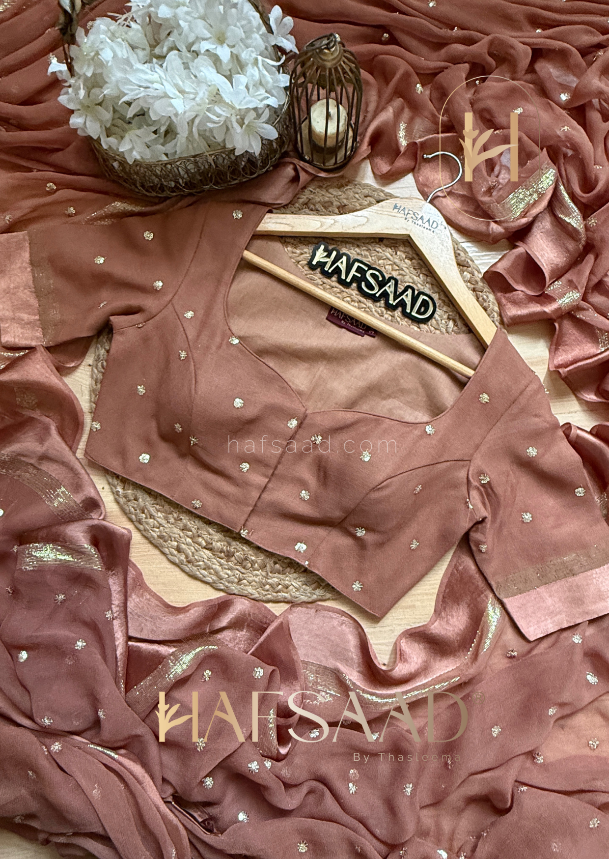 Mira- Pure viscose saree (Peached Coffee)