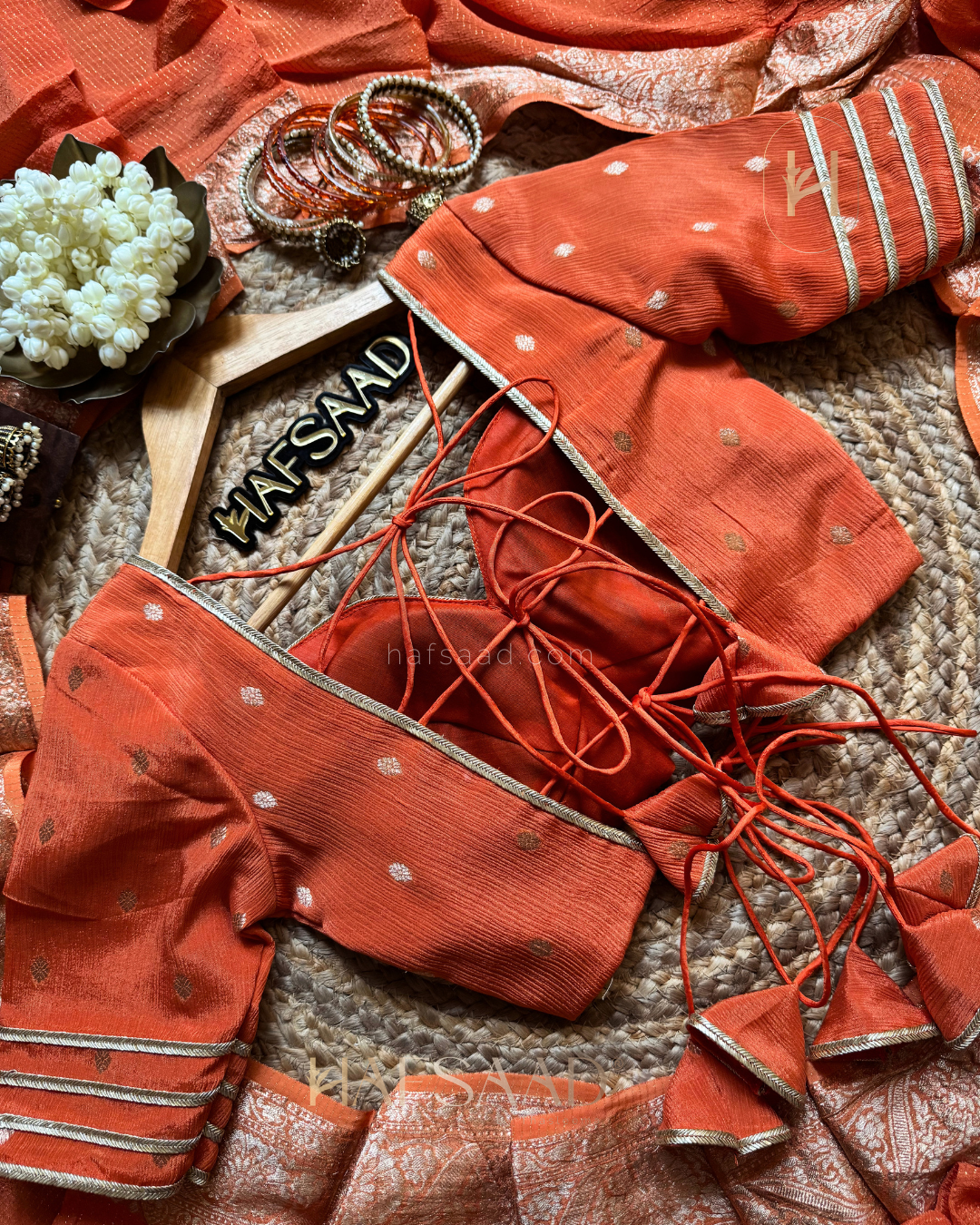 Rohini- semi silk saree (Orange)