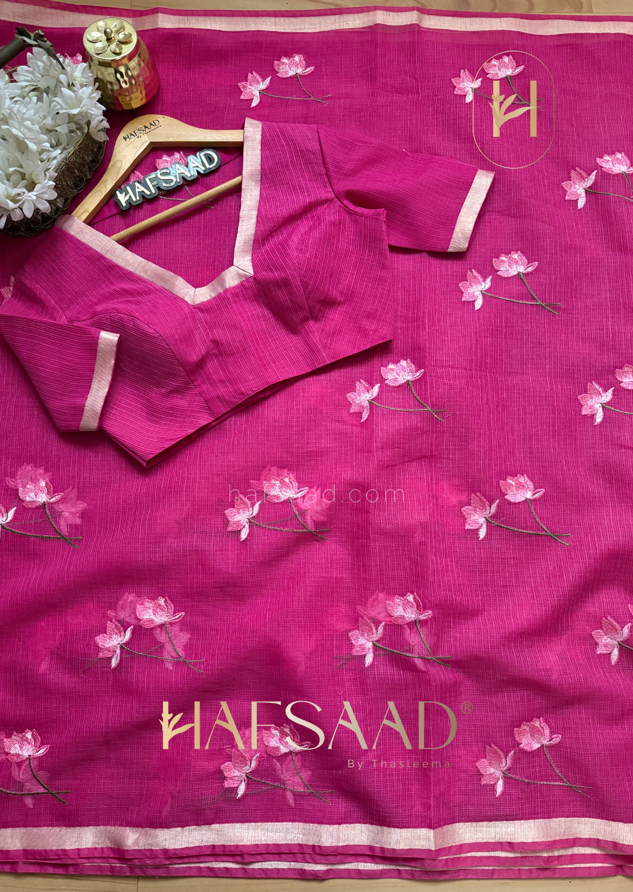 Sandra lotus - Kota Saree (Pink)