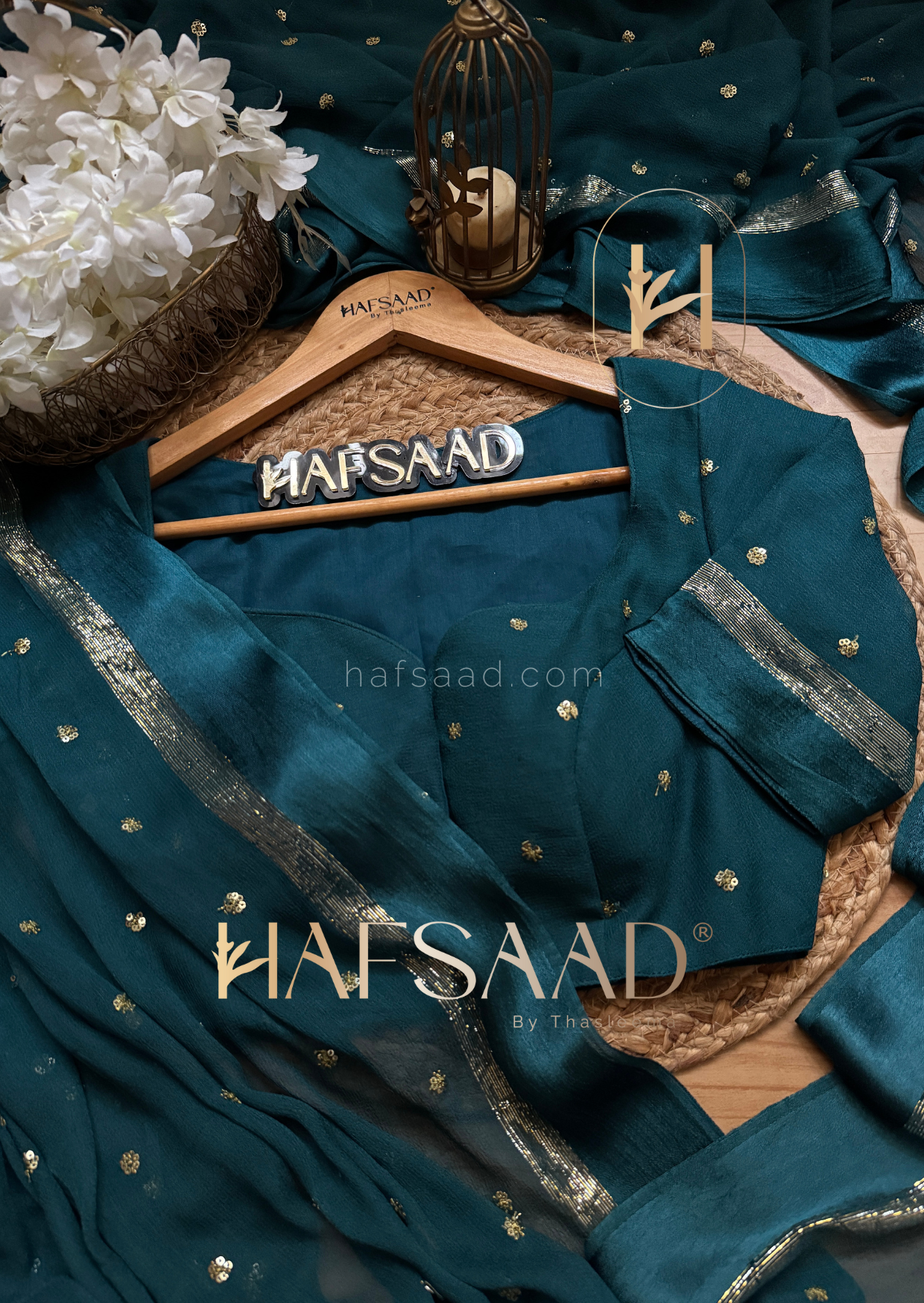 Mira- pure viscose saree (Peacock blue)