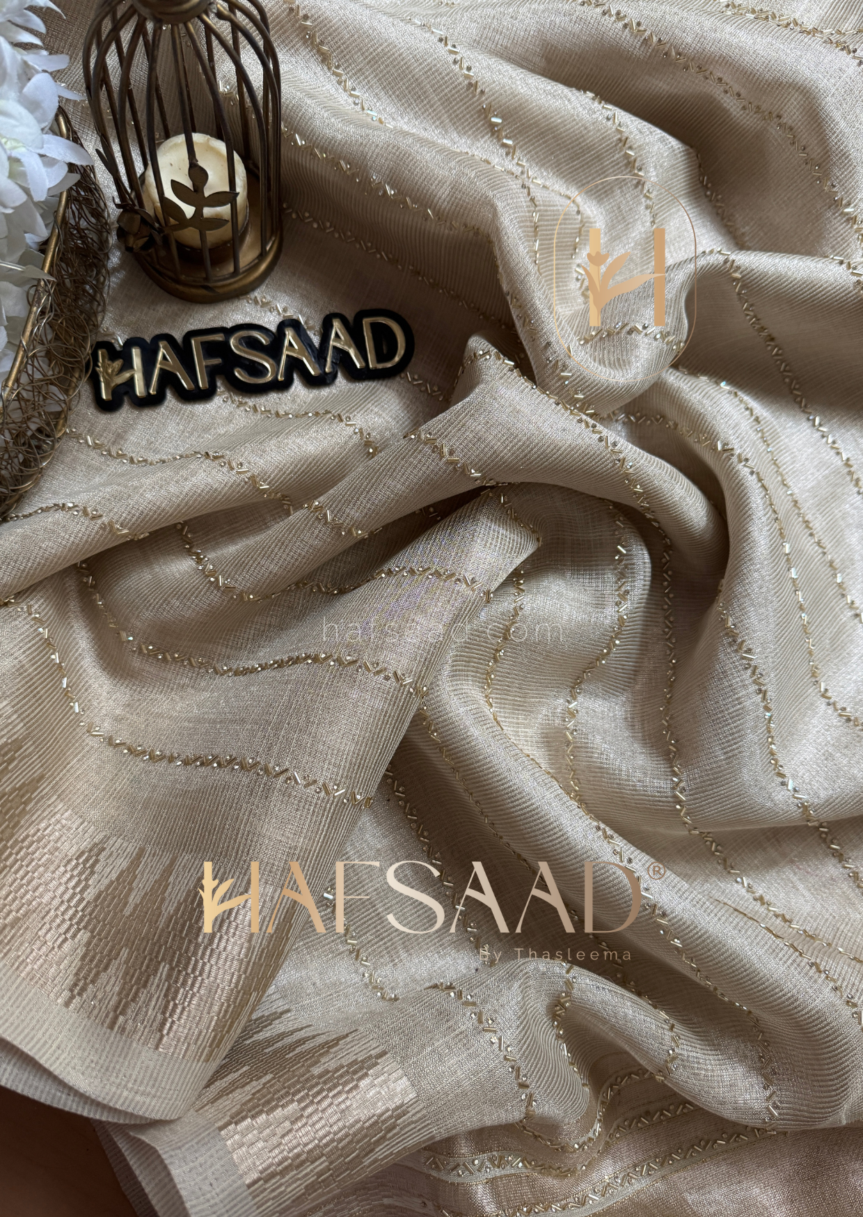 Jessie-Semi Tussar handwork saree