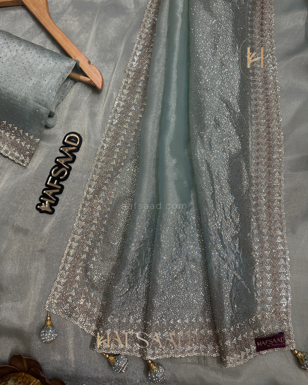 Fidha- Designer saree(Tiffany blue)