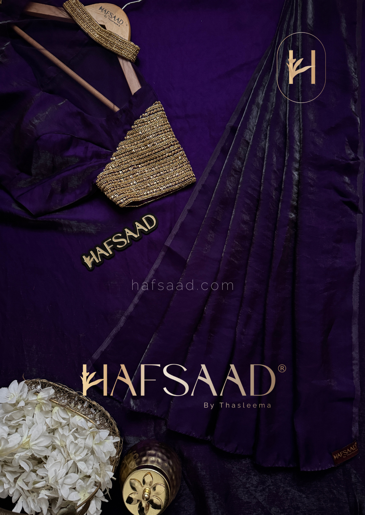 Tara - Artisanal handwork saree (Purple)