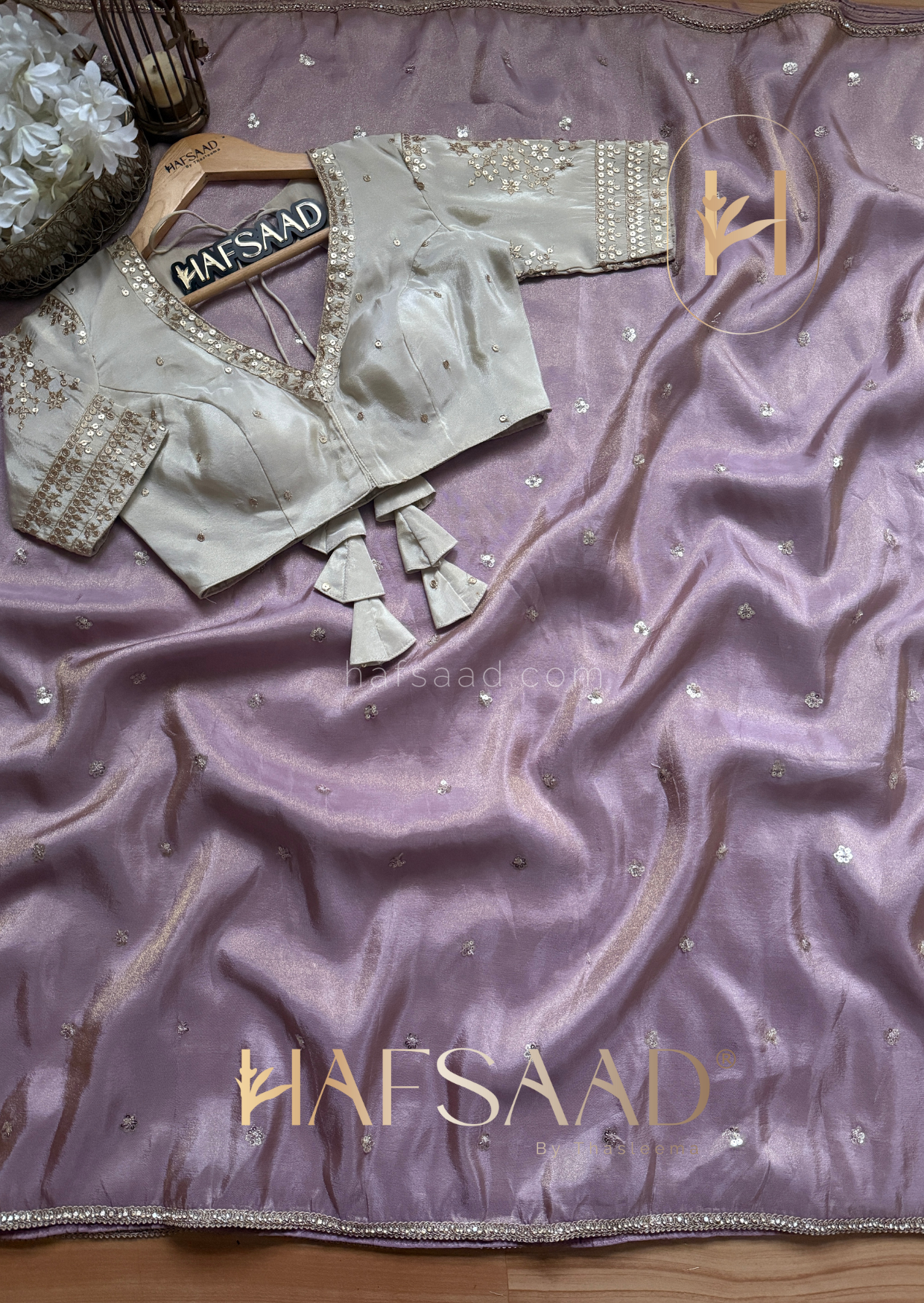 Indhu - Soft tissue saree ( Dusty lavender )