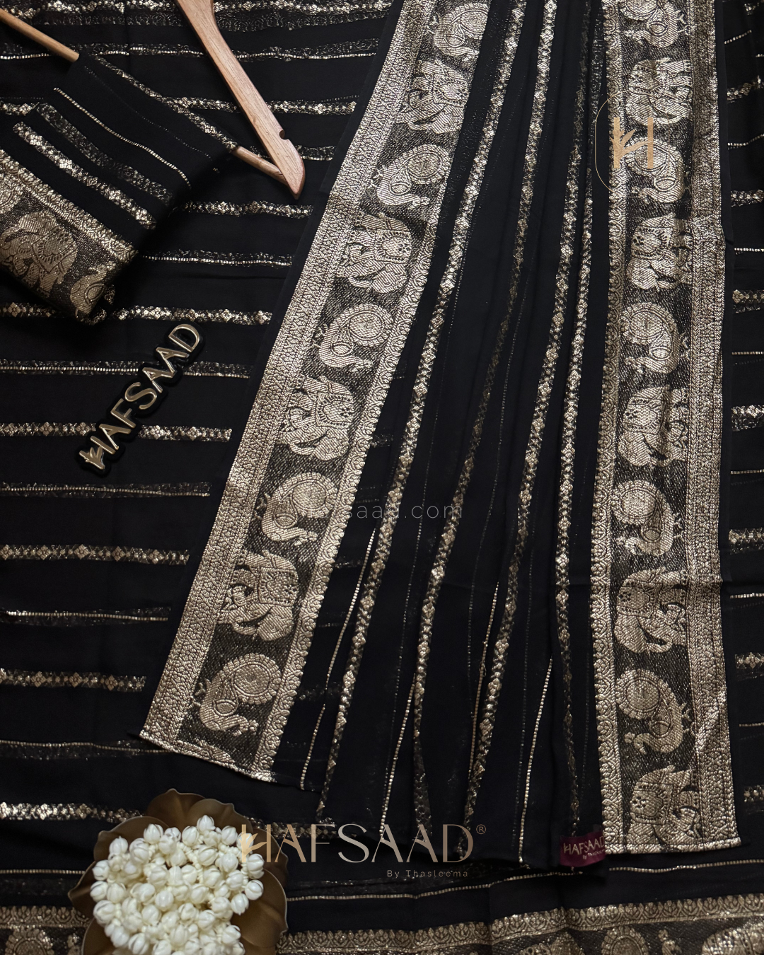 Mayuri- viscose georgette saree (Black )