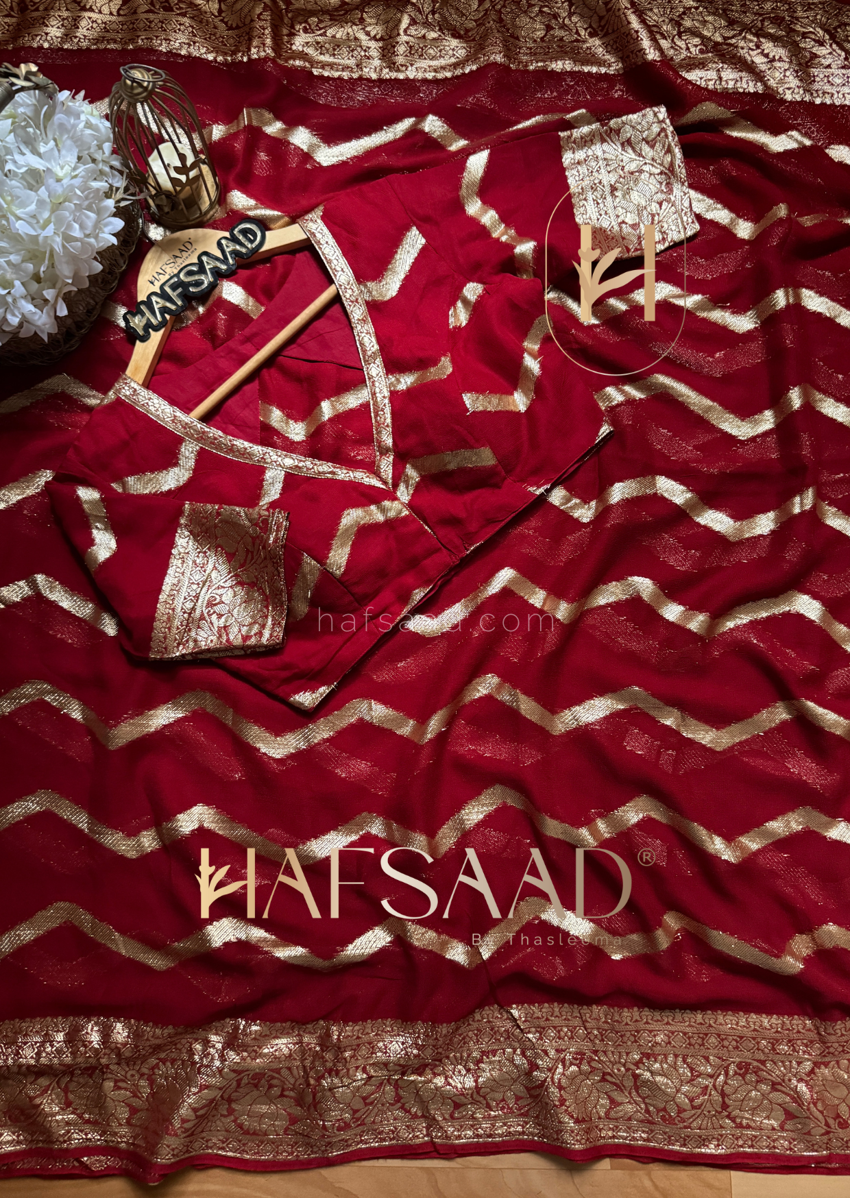 Yamini -Pure viscose saree (Red)